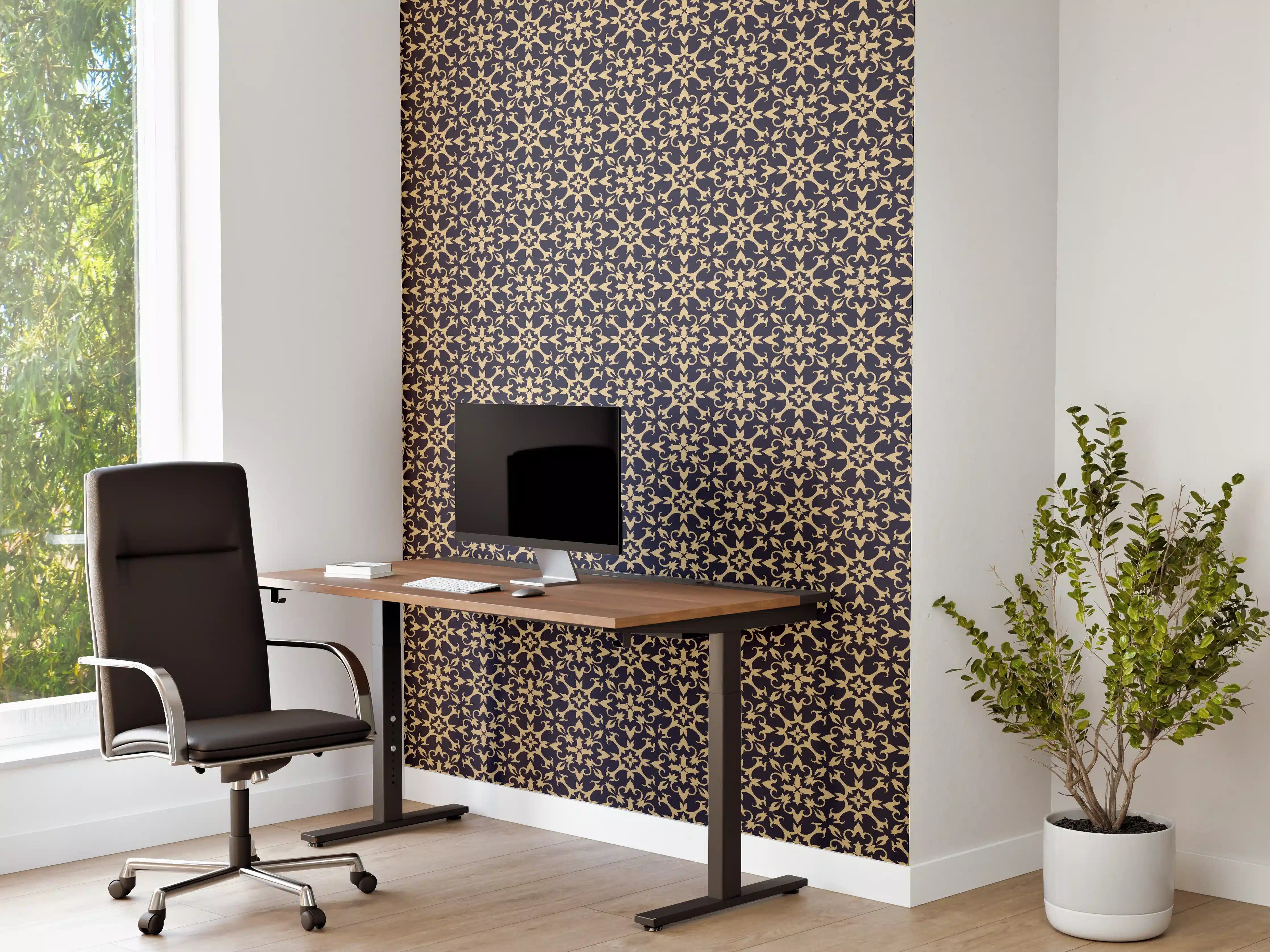 Büro Wandgestaltung - Elegantes Vielfach-Muster Dunkel