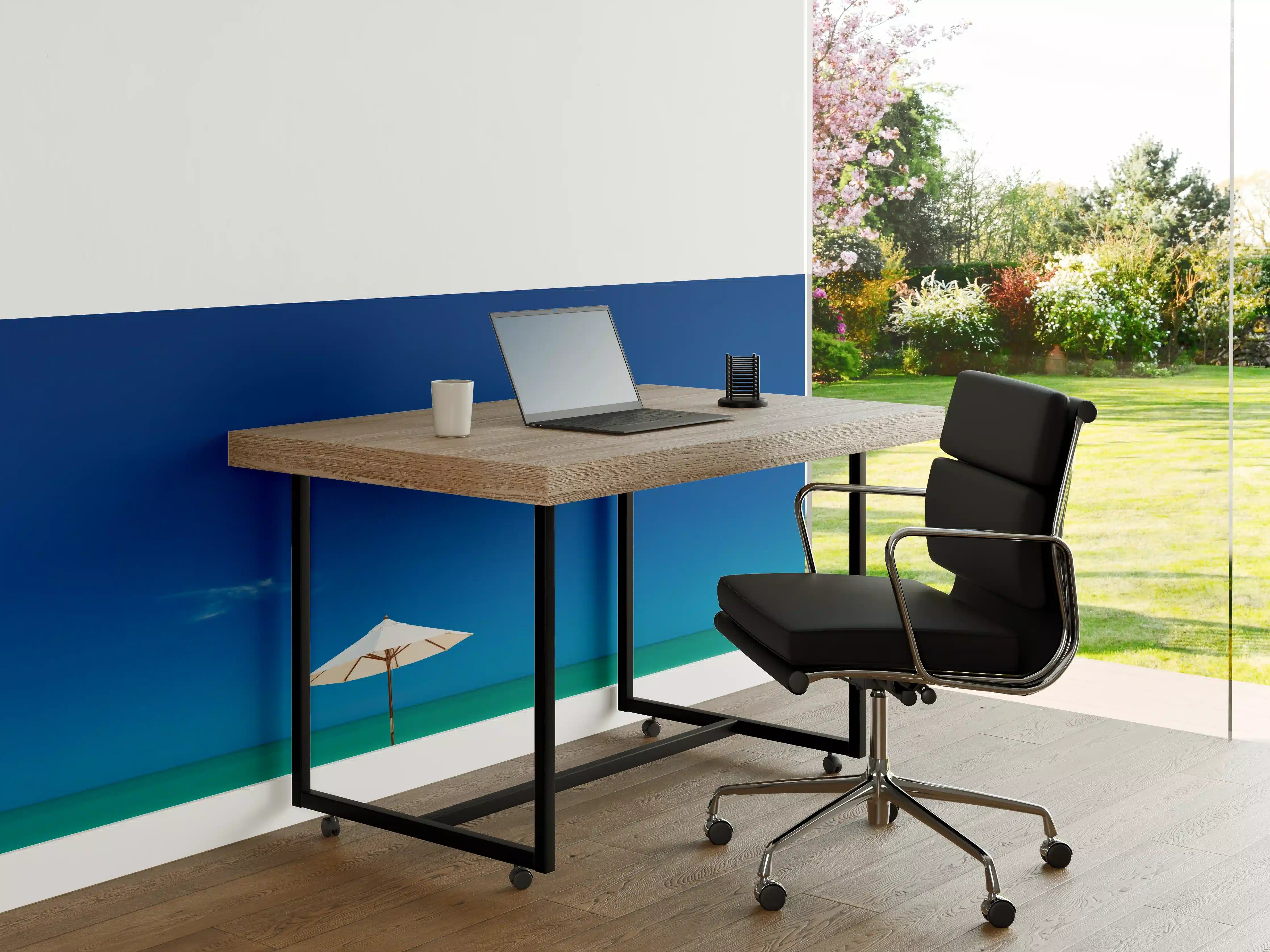 Büro Wandgestaltung - Entspannender Strand mit Sonnenschirm