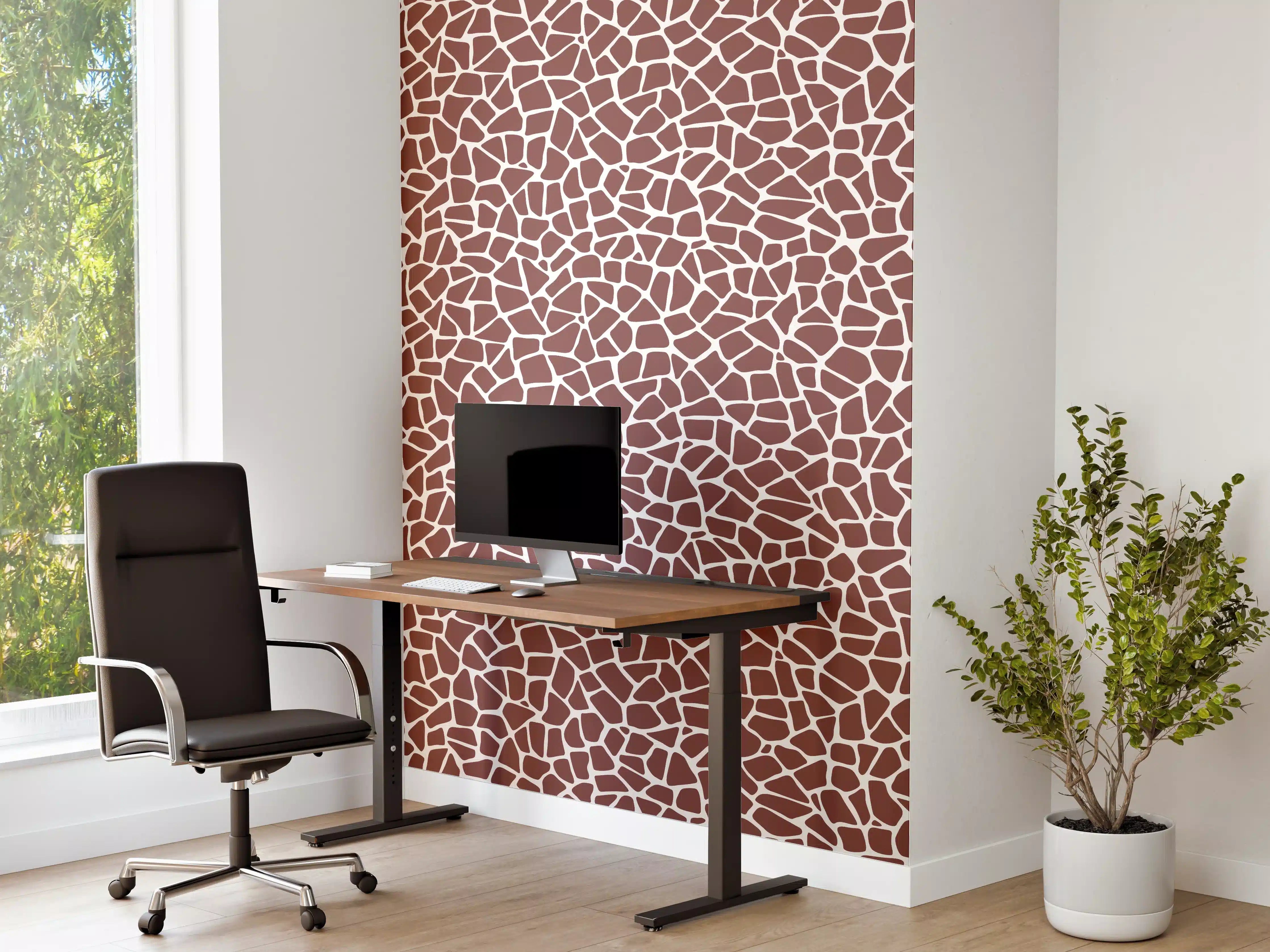 Büro Wandgestaltung - Erdfarbene Fliesen mit feiner Textur