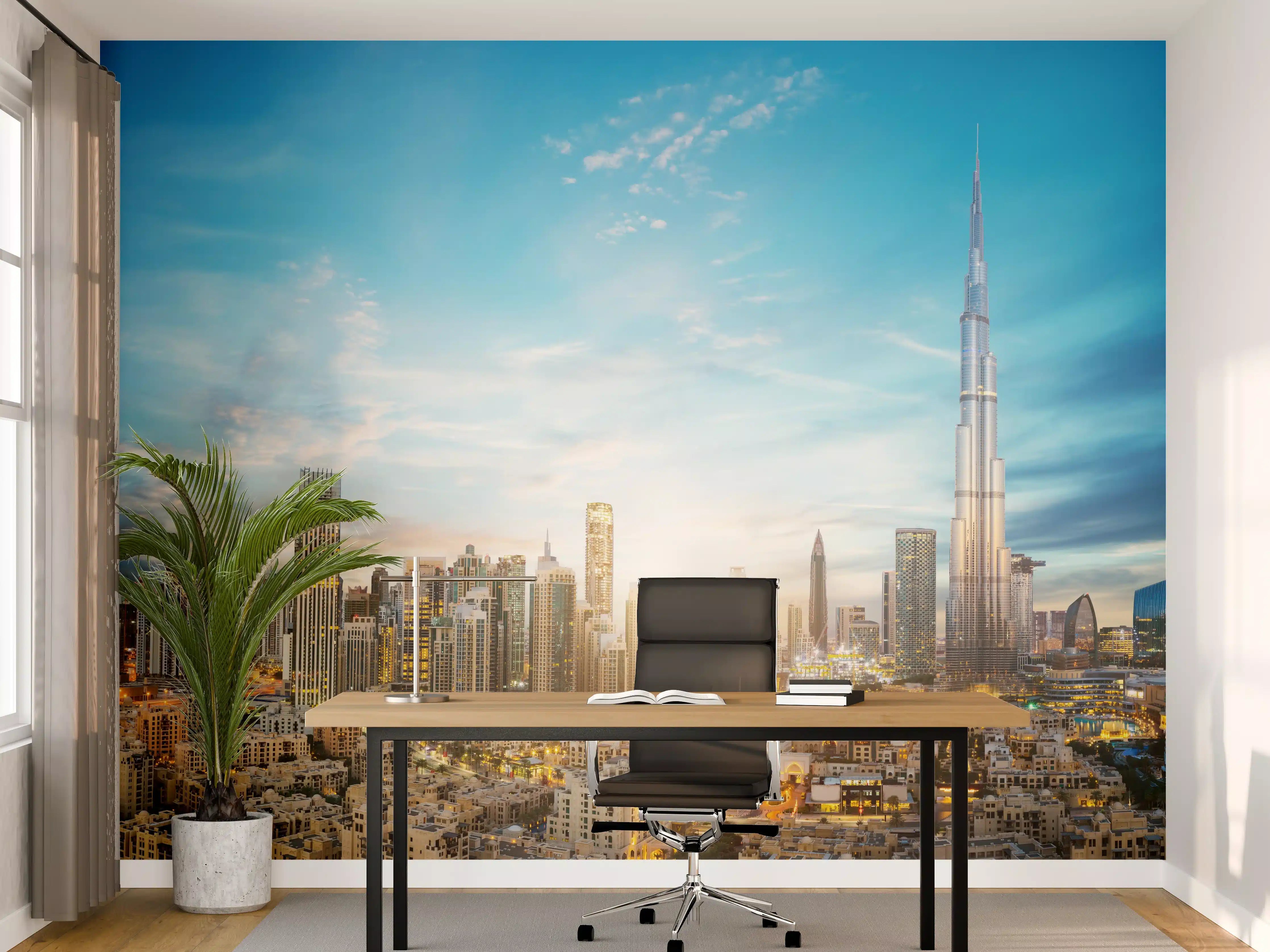 Büro Wandgestaltung - Erstaunlicher Panoramablick auf Dubai