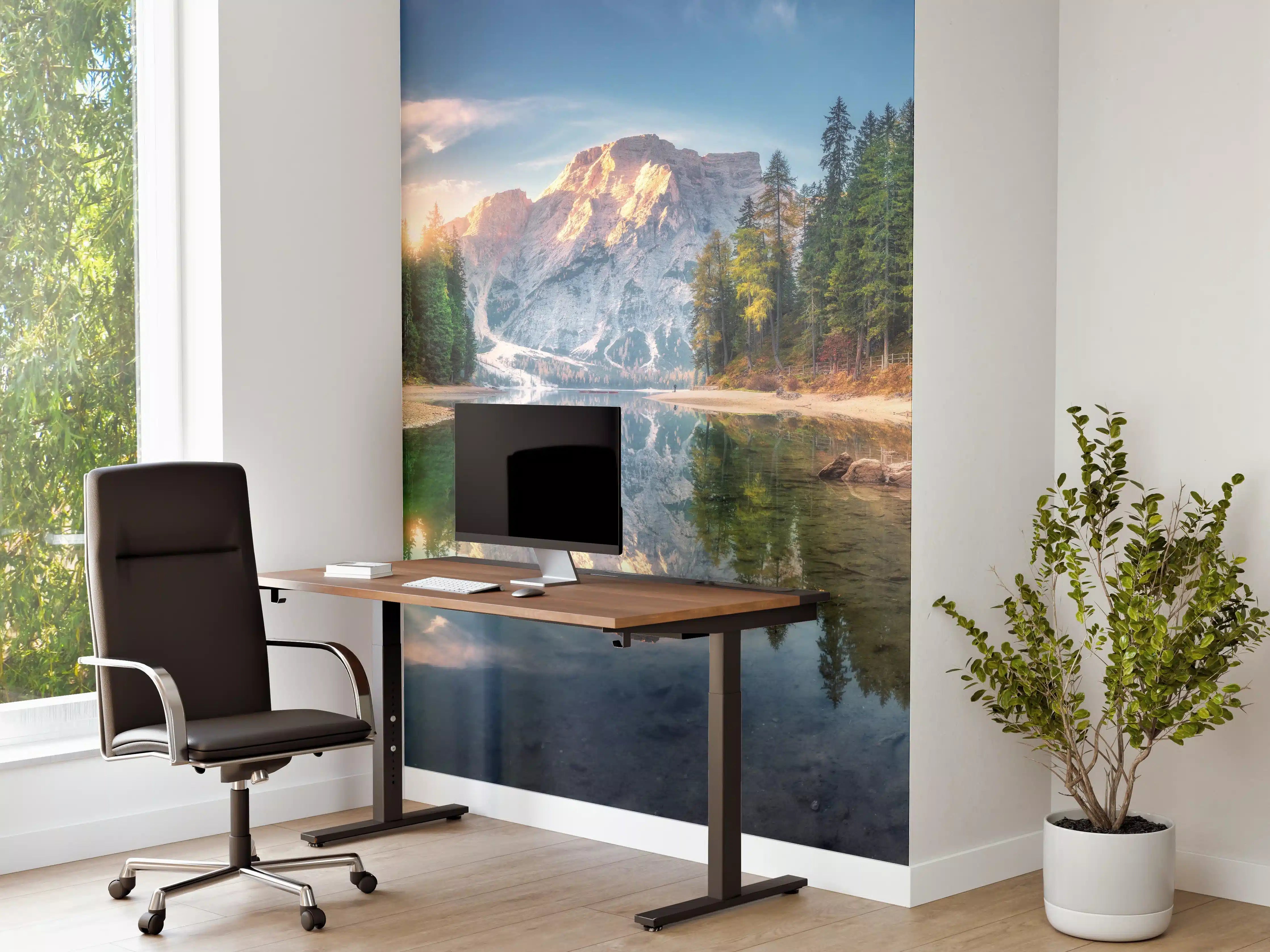 Büro Wandgestaltung - Erstaunlicher Pragser Wildsee bei Sonnenaufgang