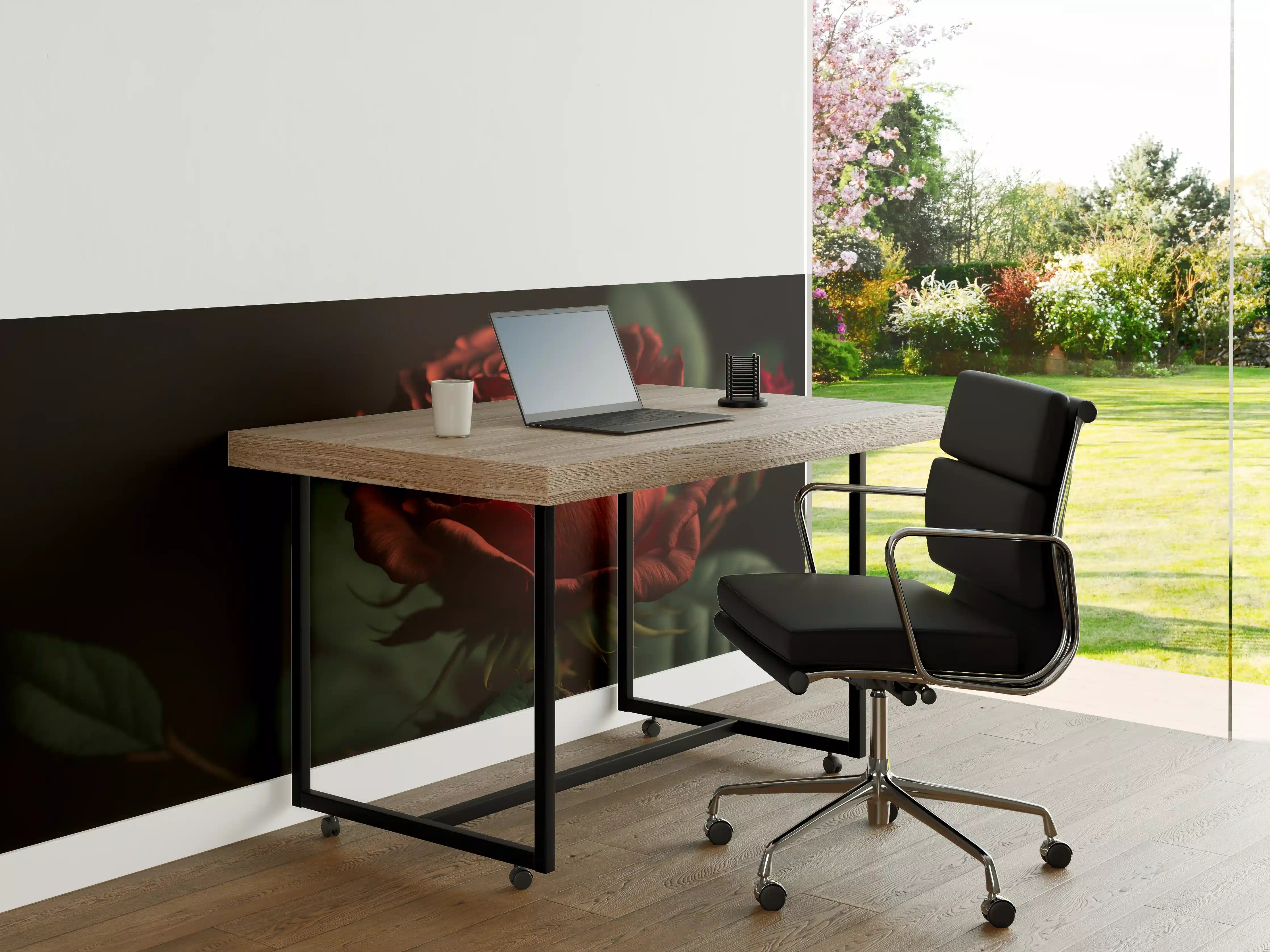 Büro Wandgestaltung - Exklusive rote Rose mit satten Grüntönen