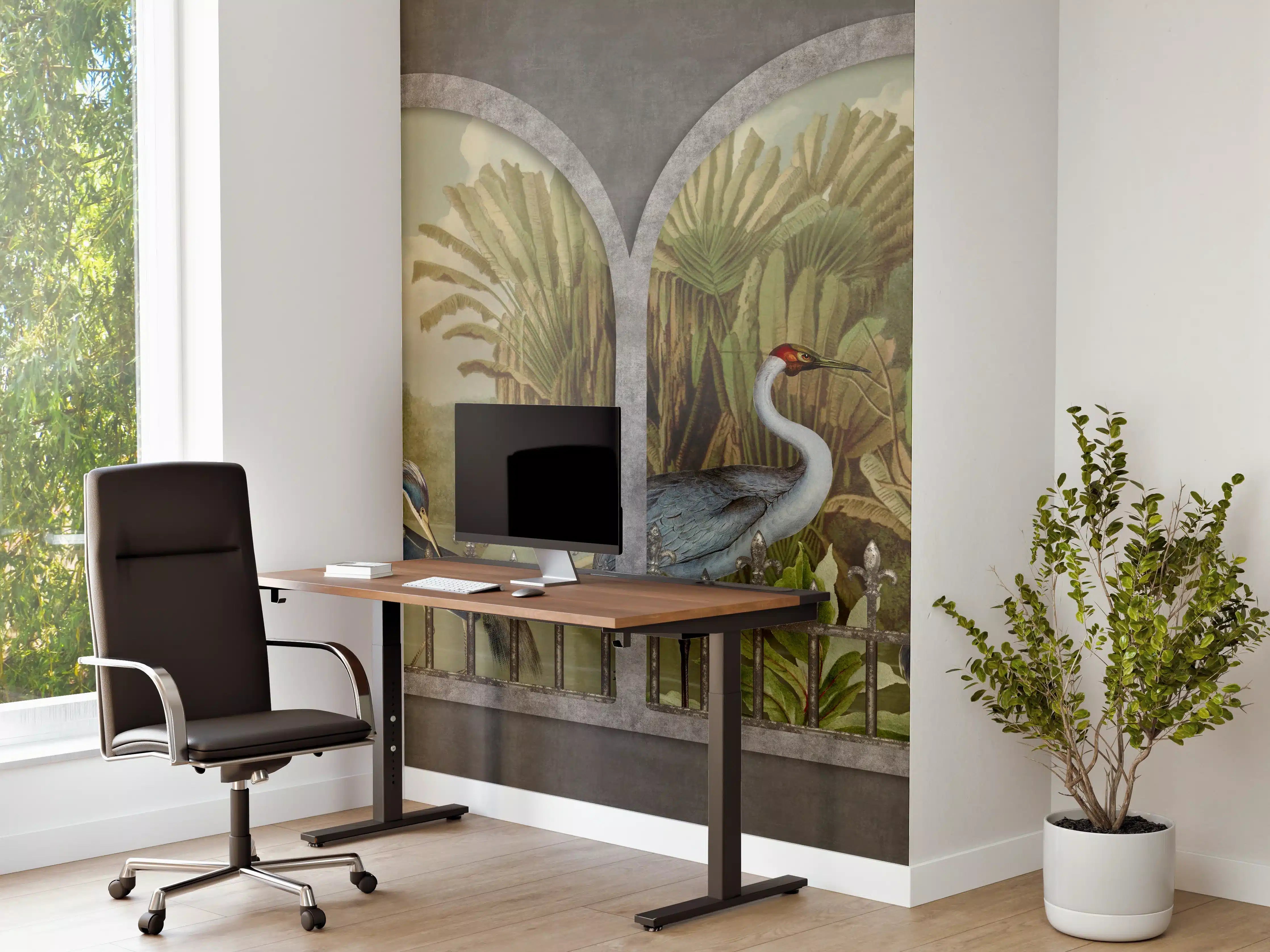 Büro Wandgestaltung - Exotische Kraniche Naturpanorama