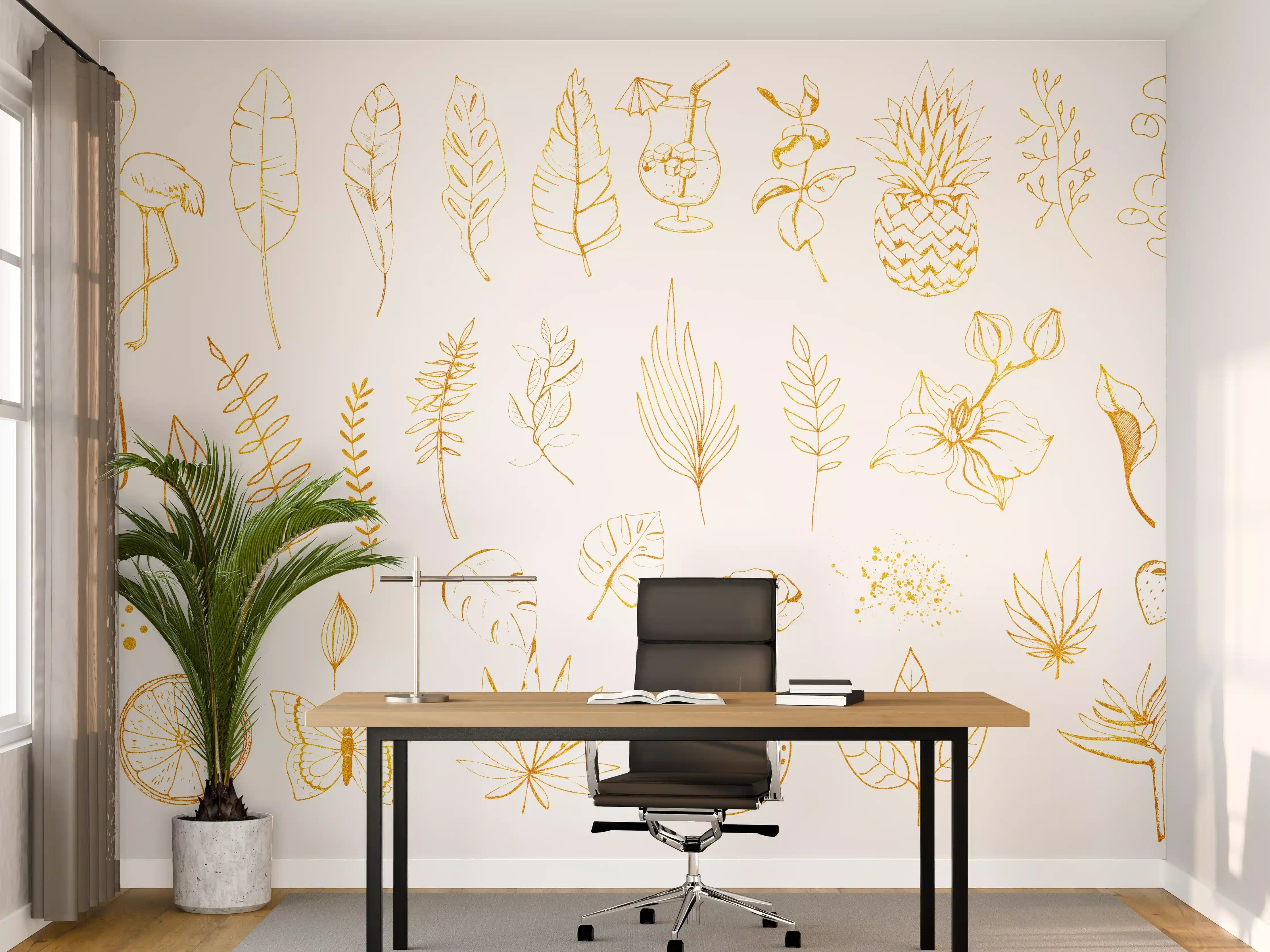 Büro Wandgestaltung - Exotische Motive - Zeichenmalerei