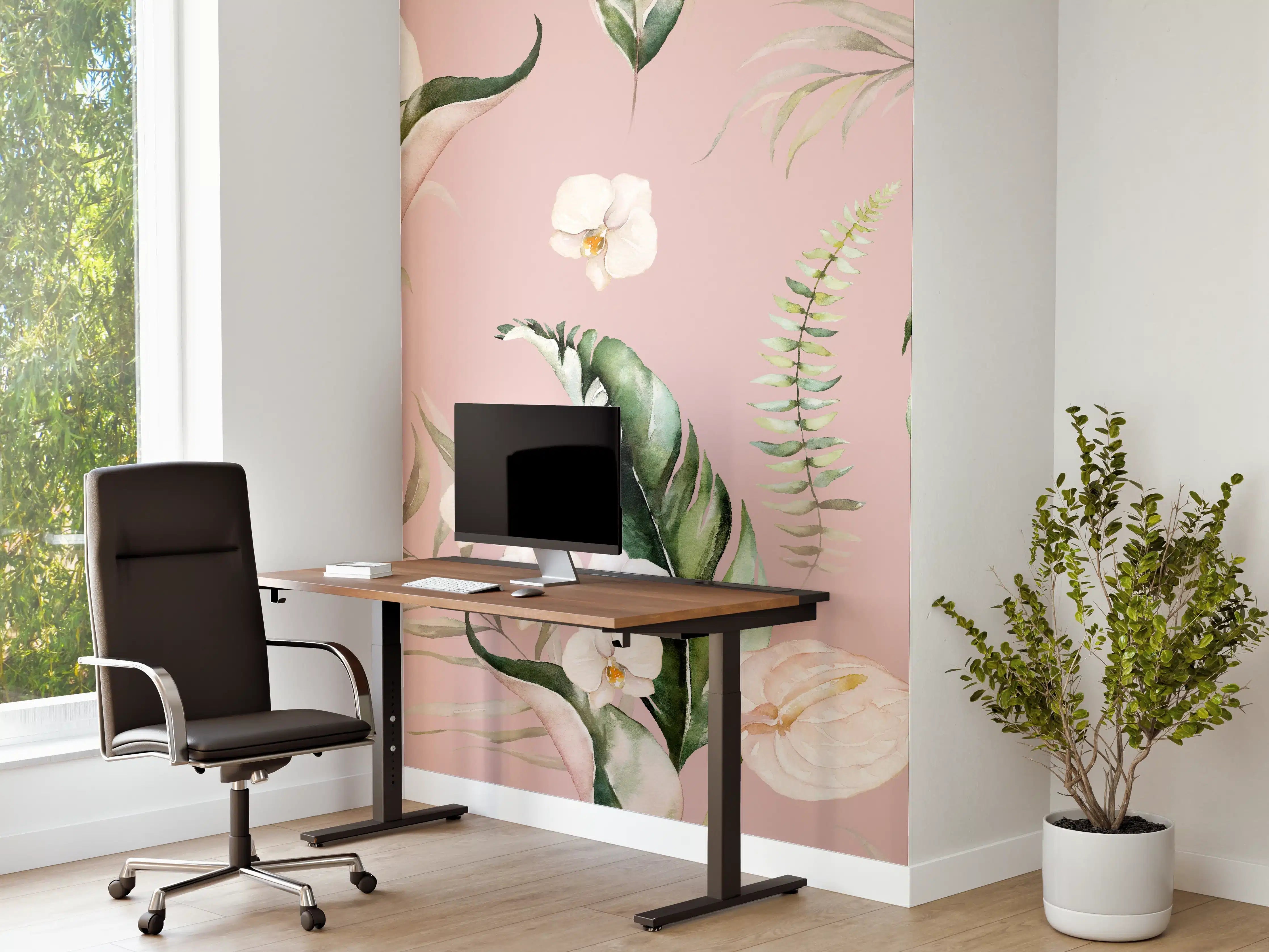 Büro Wandgestaltung - Exotische Pflanzen - Aquarell