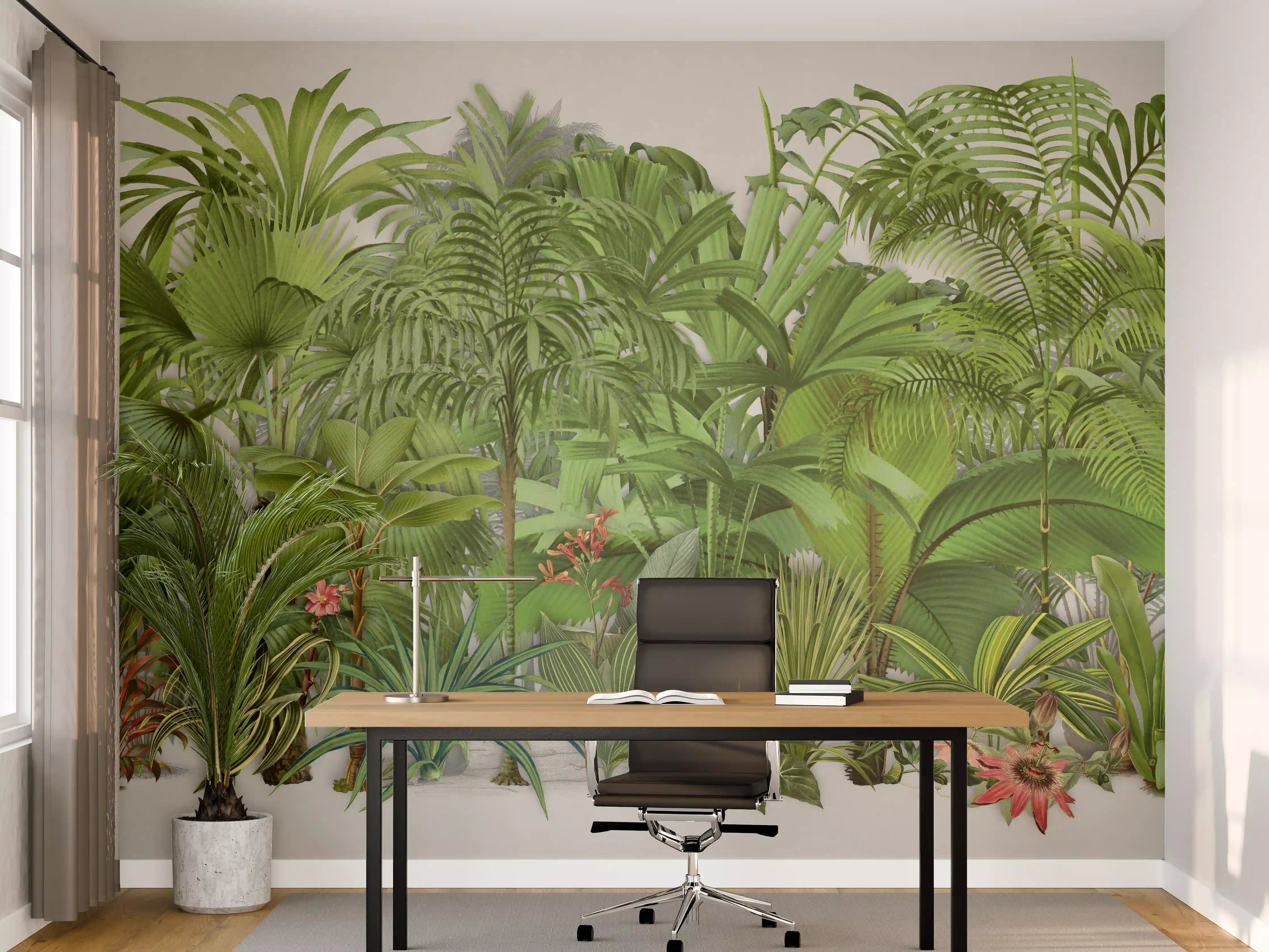 Büro Wandgestaltung - Exotische Pflanzen