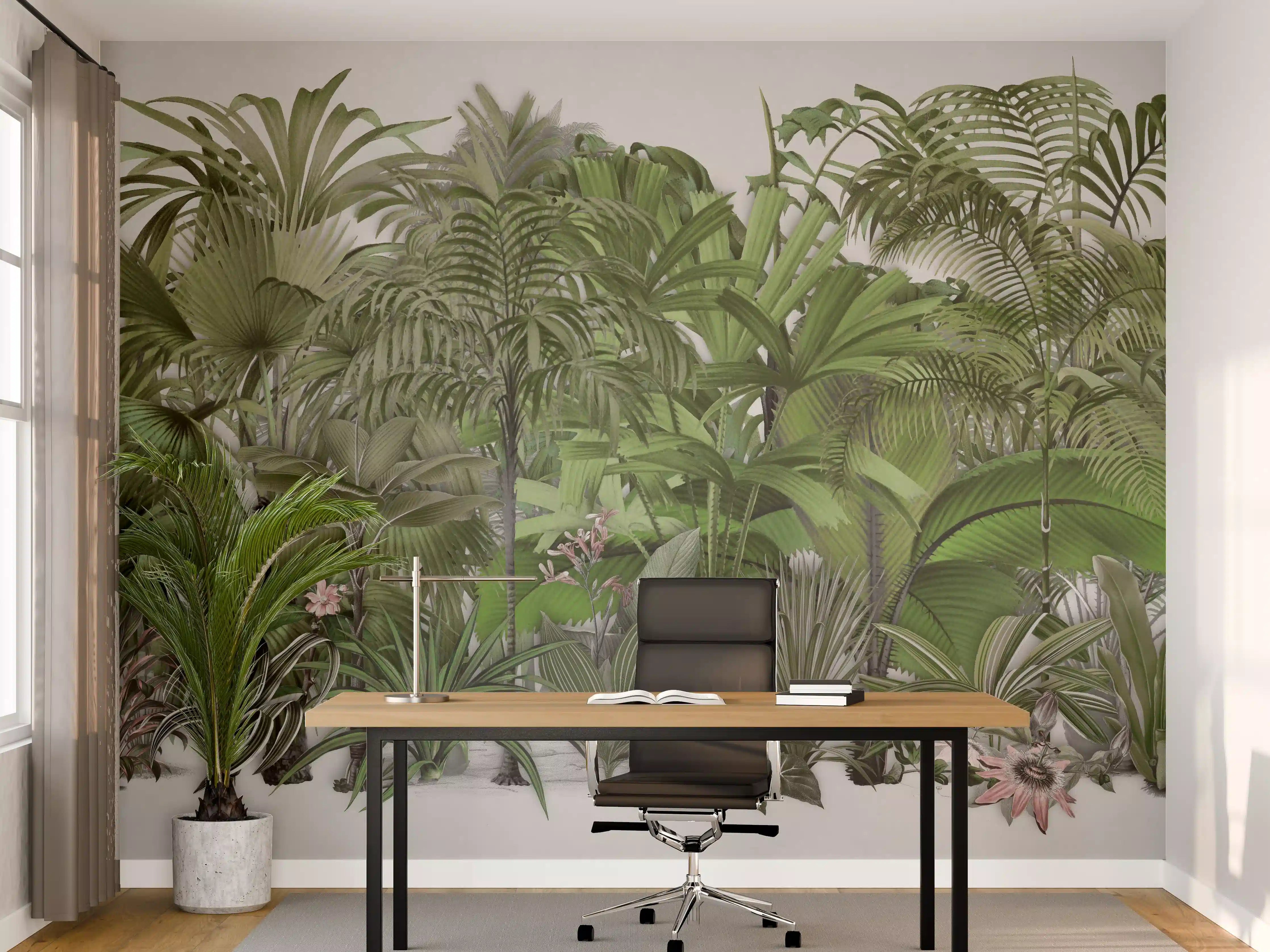 Büro Wandgestaltung - Exotische Sträuche