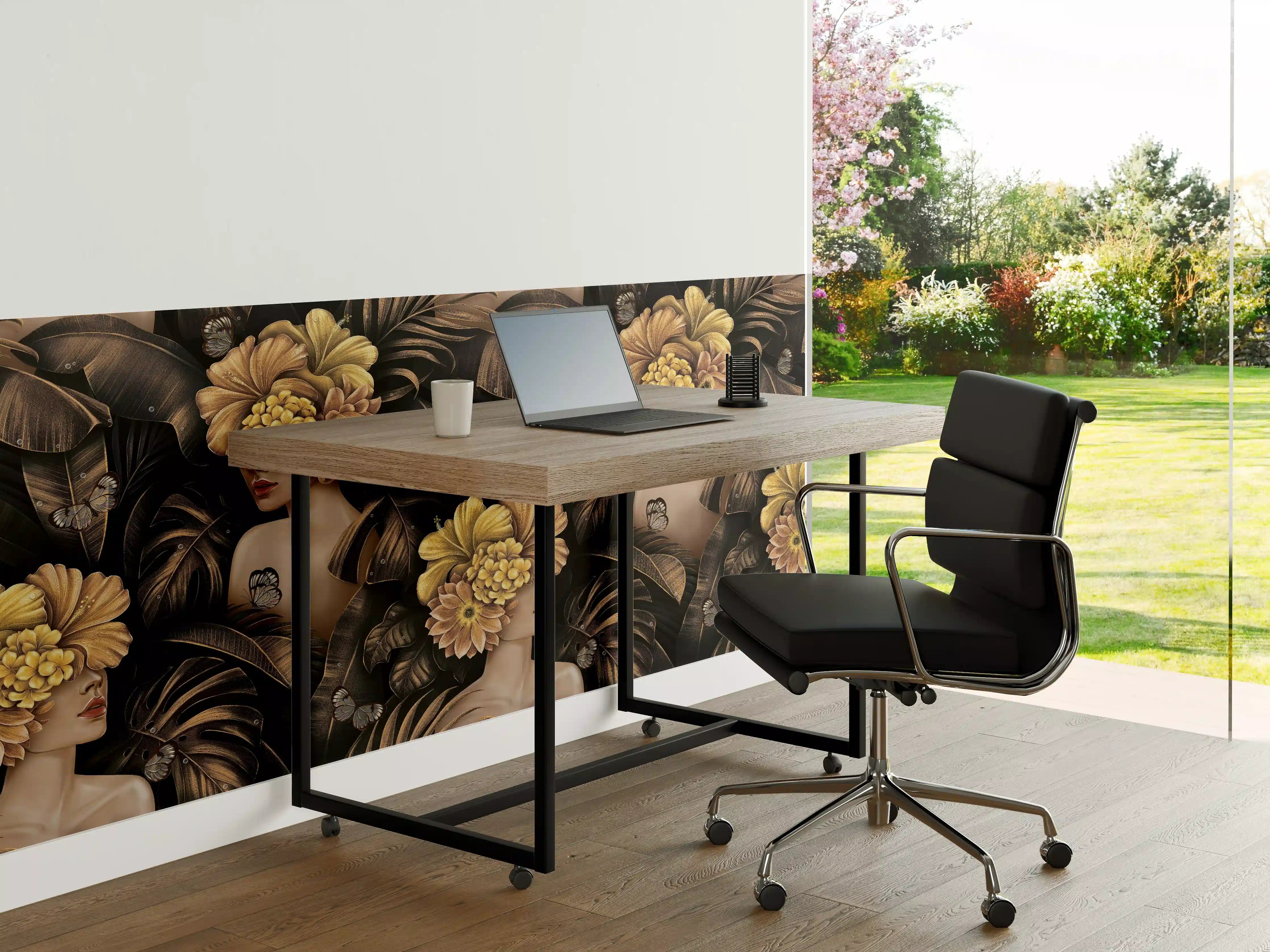Büro Wandgestaltung - Exotischen Frauen, Blumen Muster