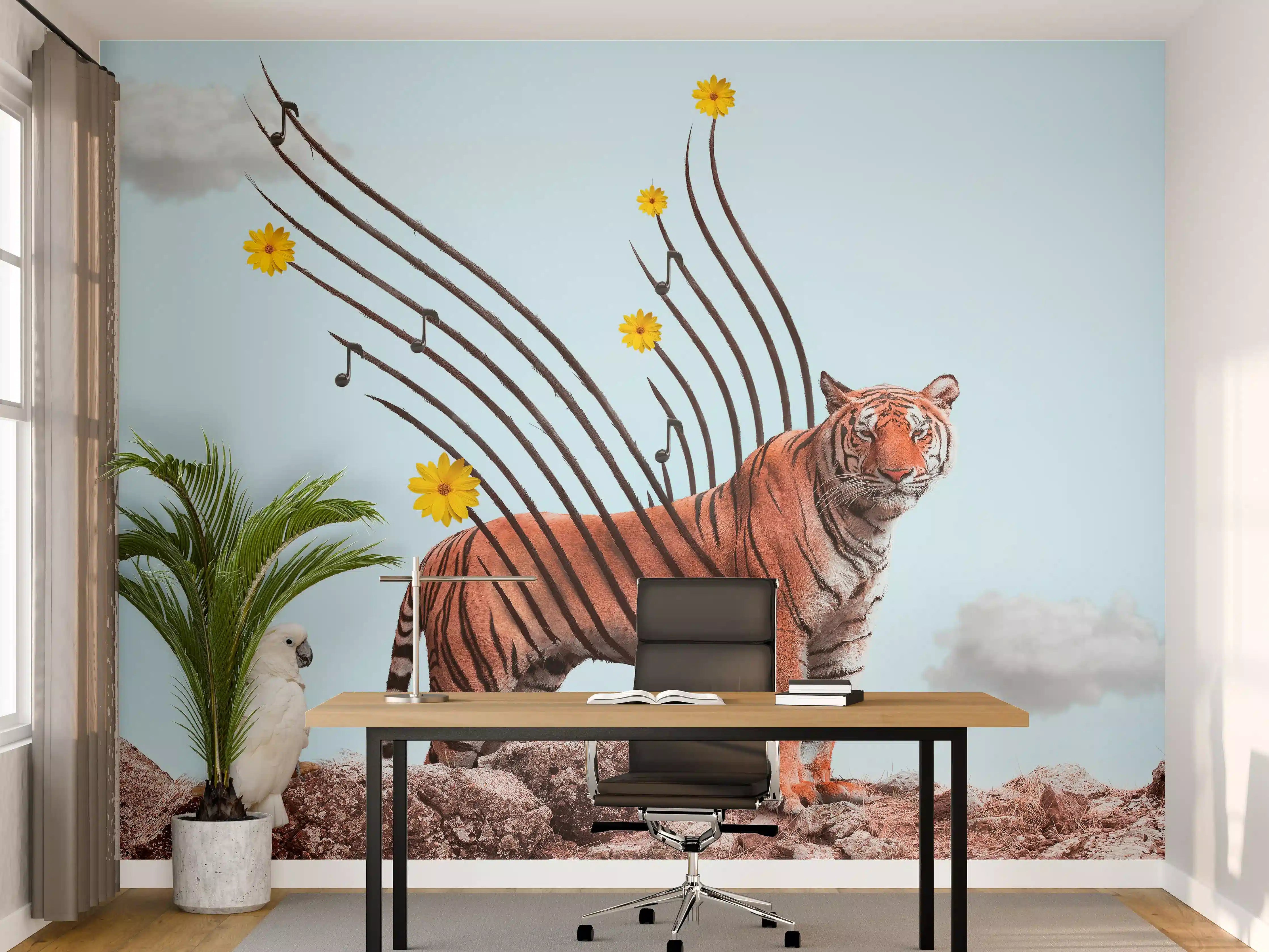Büro Wandgestaltung - Exotischer Tiger - Grafik