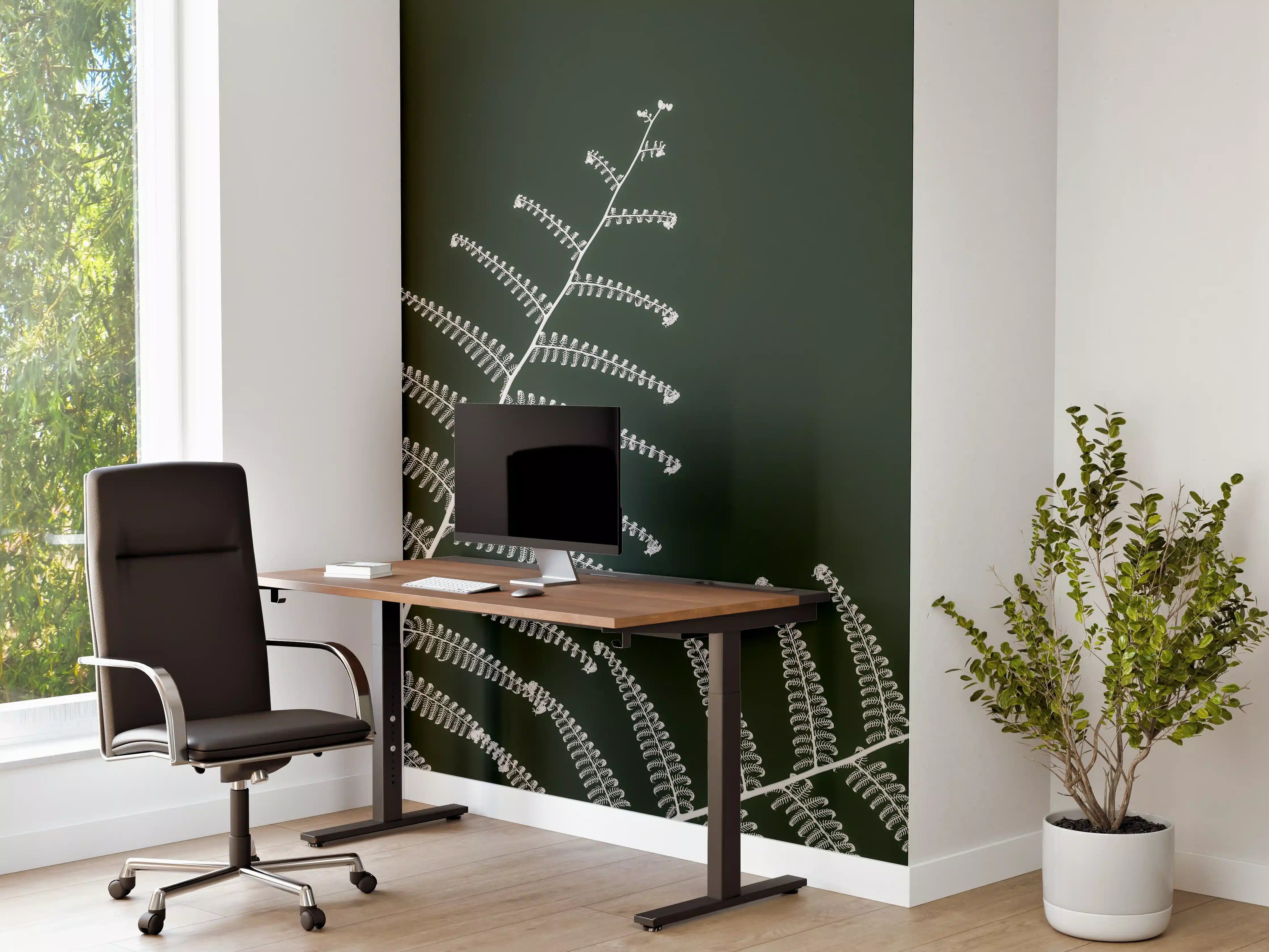 Büro Wandgestaltung - Exotisches Wald-Farn-Motiv