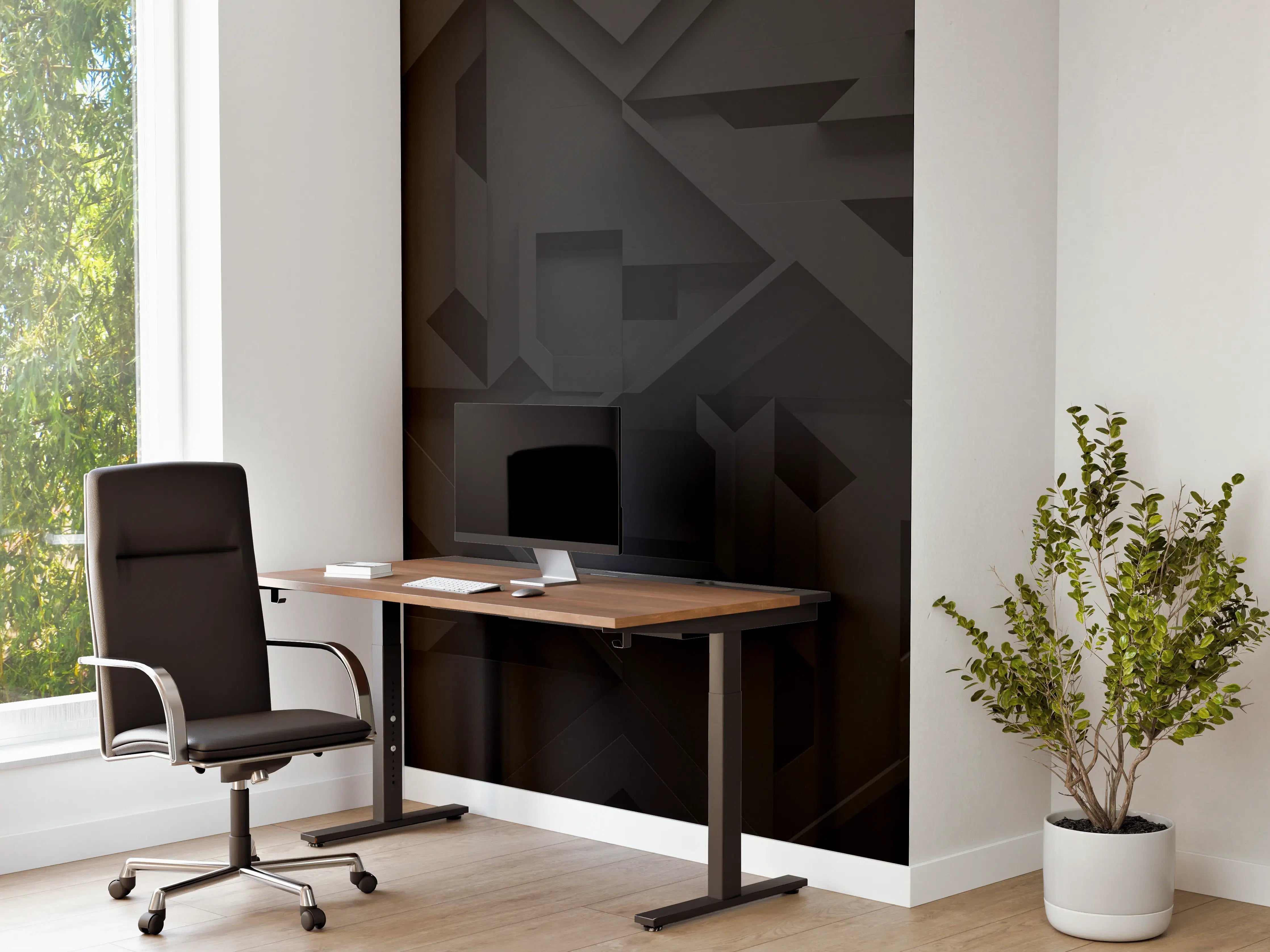 Büro Wandgestaltung - Extra-Dunkler Schwarz 3D Hintergrund