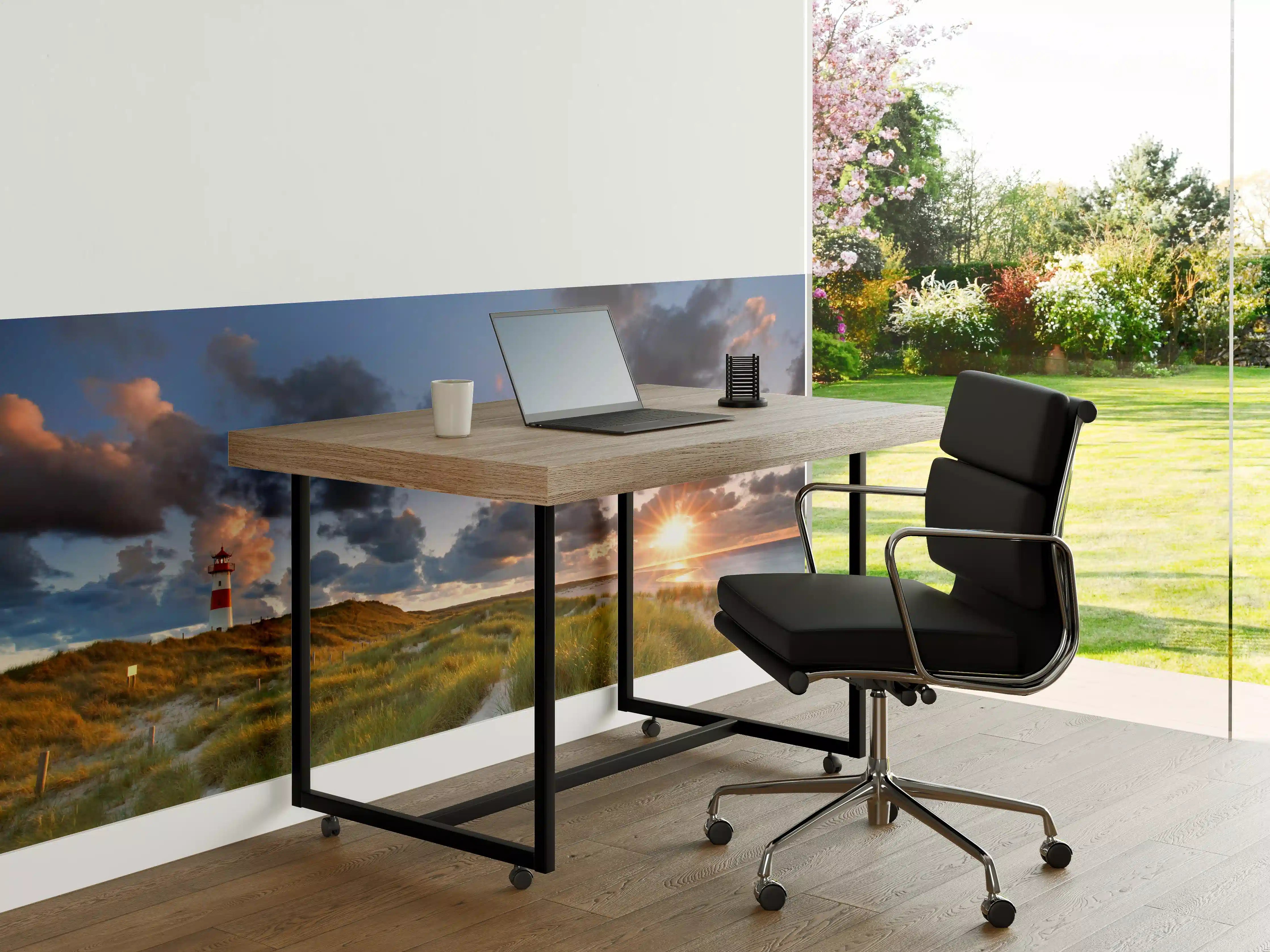 Büro Wandgestaltung - Familienküche mit Holztisch