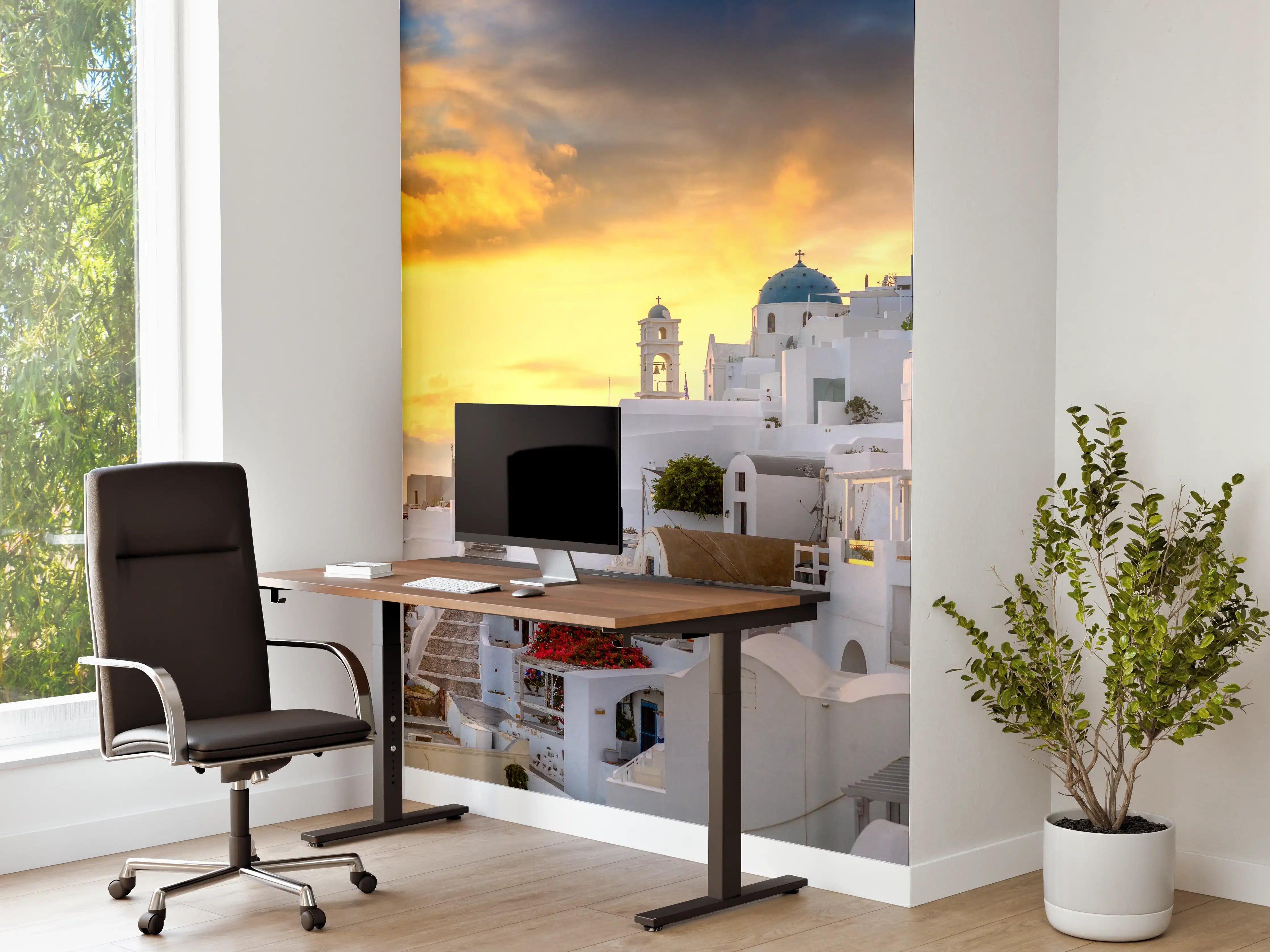 Büro Wandgestaltung - Fantastischer Sonnenuntergang in Santorini - Griechenland