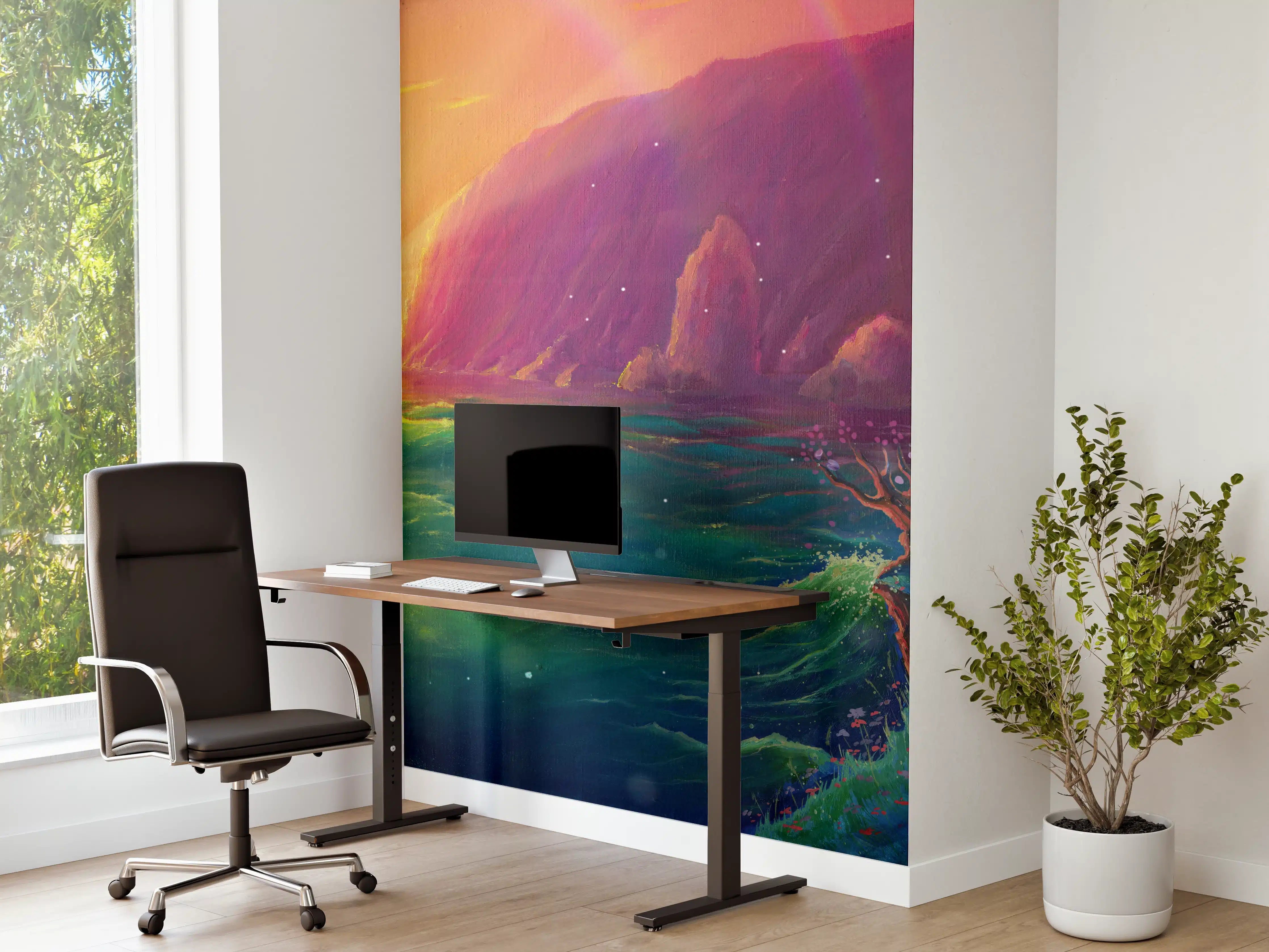 Büro Wandgestaltung - Fantasy Ölgemälde-Sonnenuntergang Meer