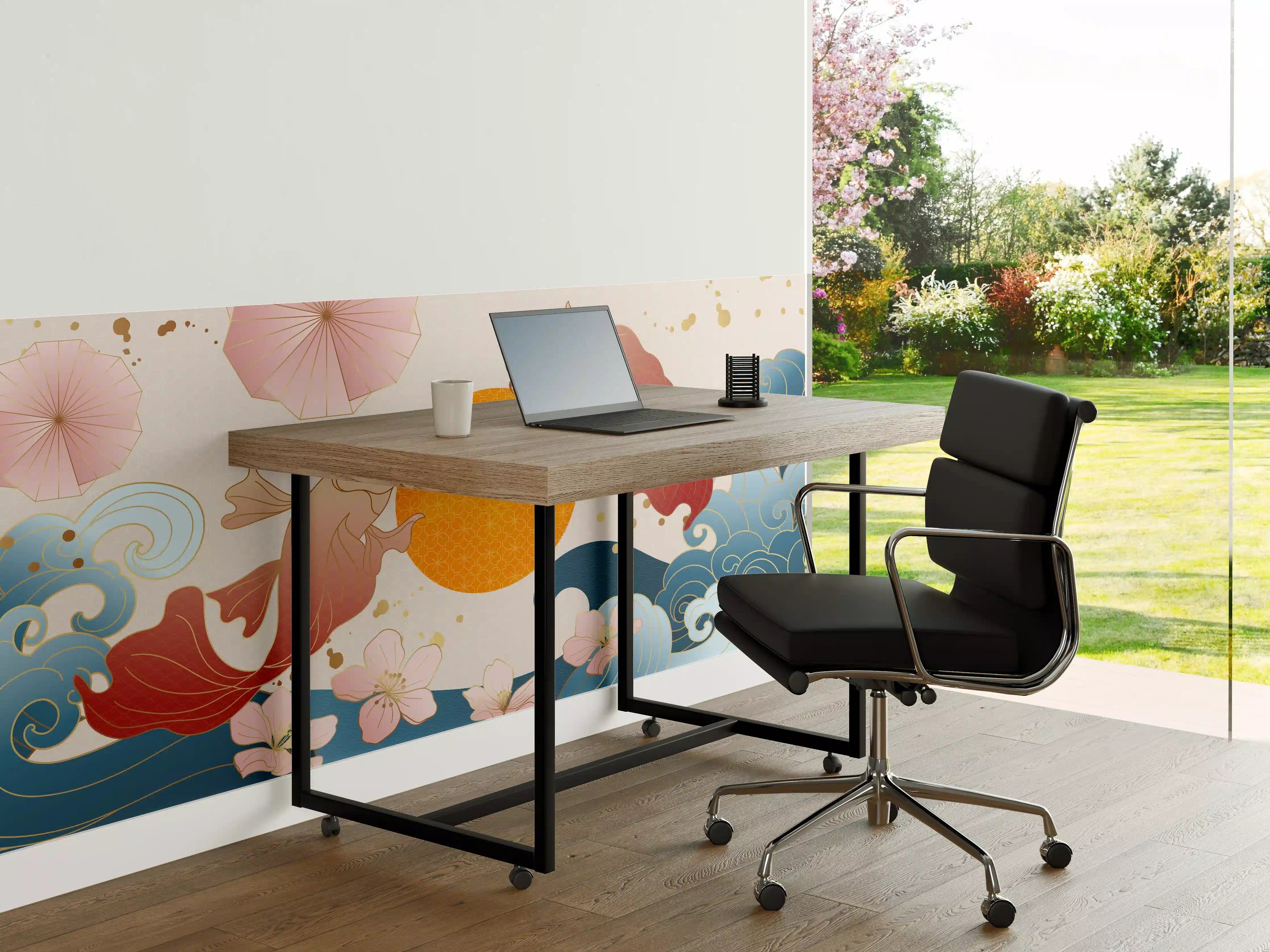 Büro Wandgestaltung - Farbenfrohe Koi-Illustration