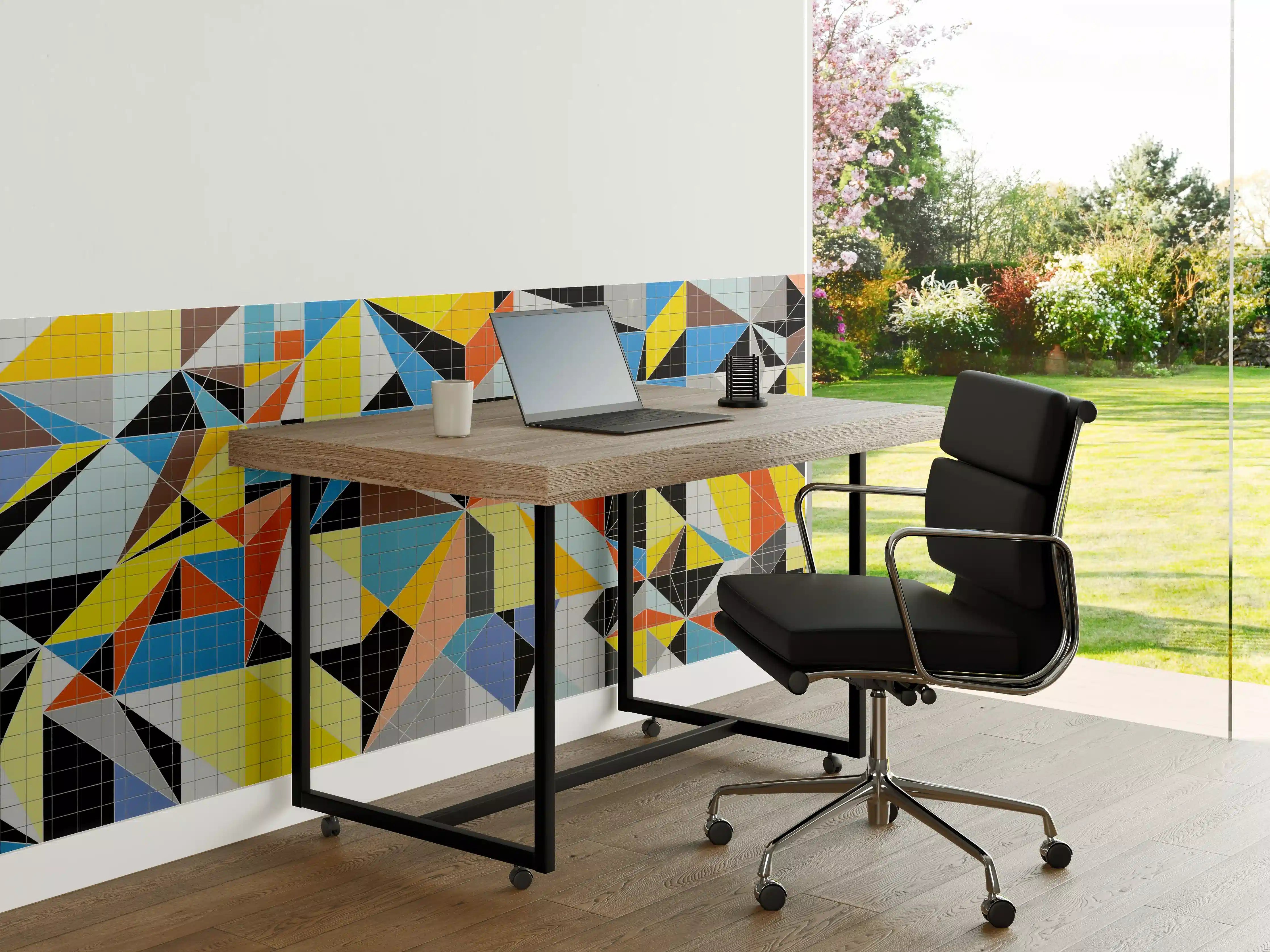 Büro Wandgestaltung - Farbenfrohe geometrische Kunst