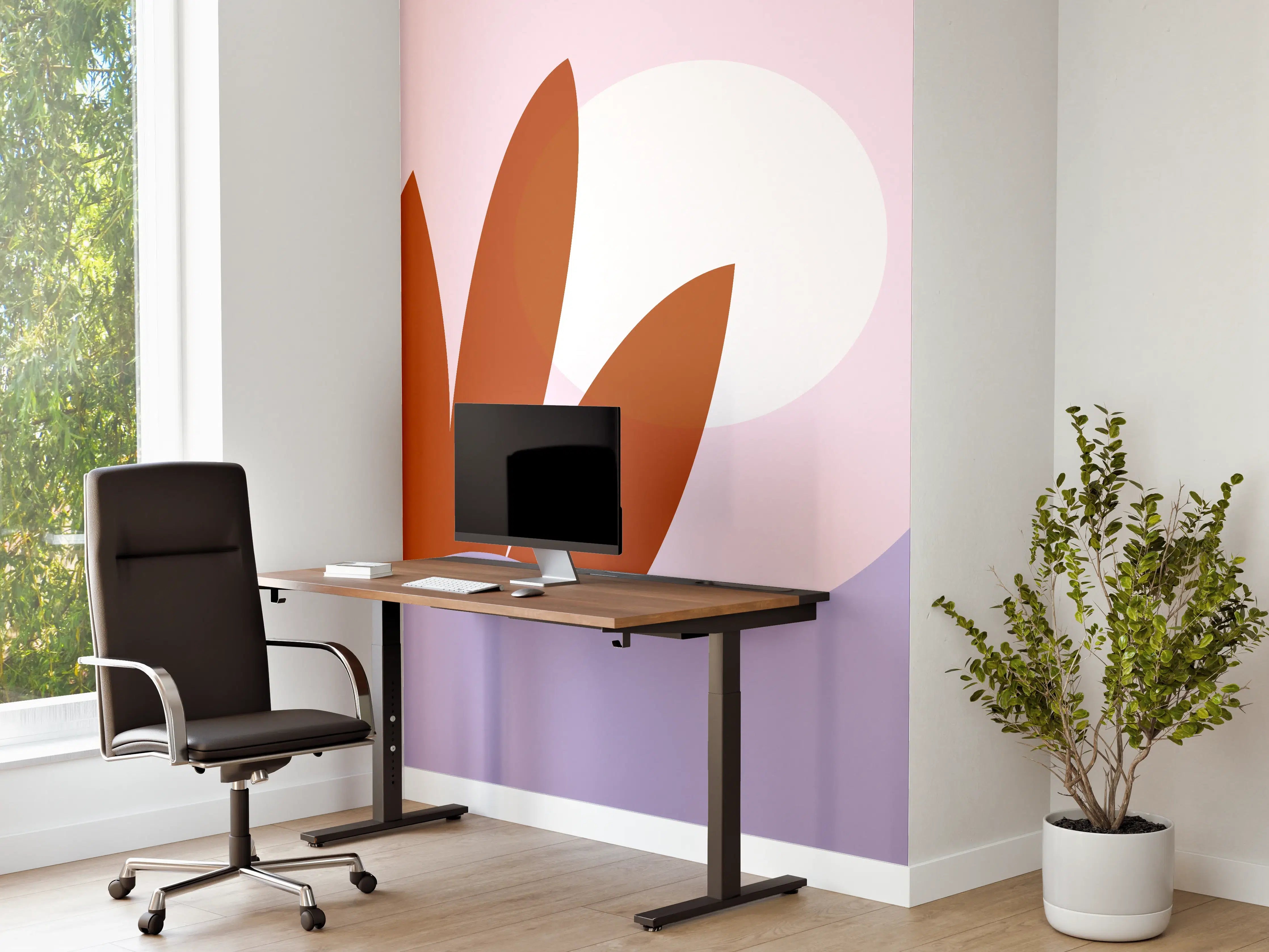 Büro Wandgestaltung - Farbenfroher Sonnenaufgang Abstrakt
