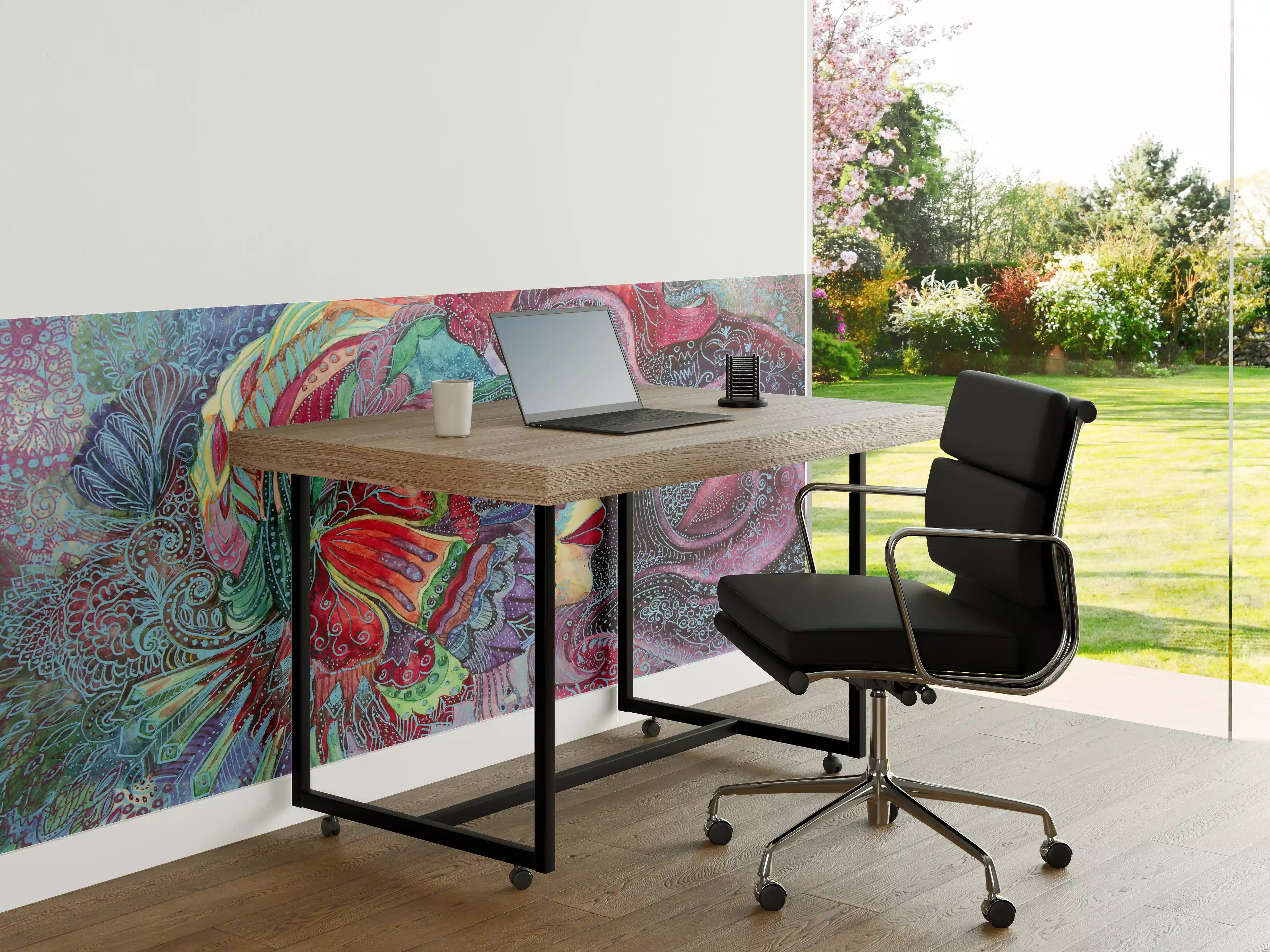 Büro Wandgestaltung - Farbenfrohes Kopfportrait mit fantasievollen Mustern