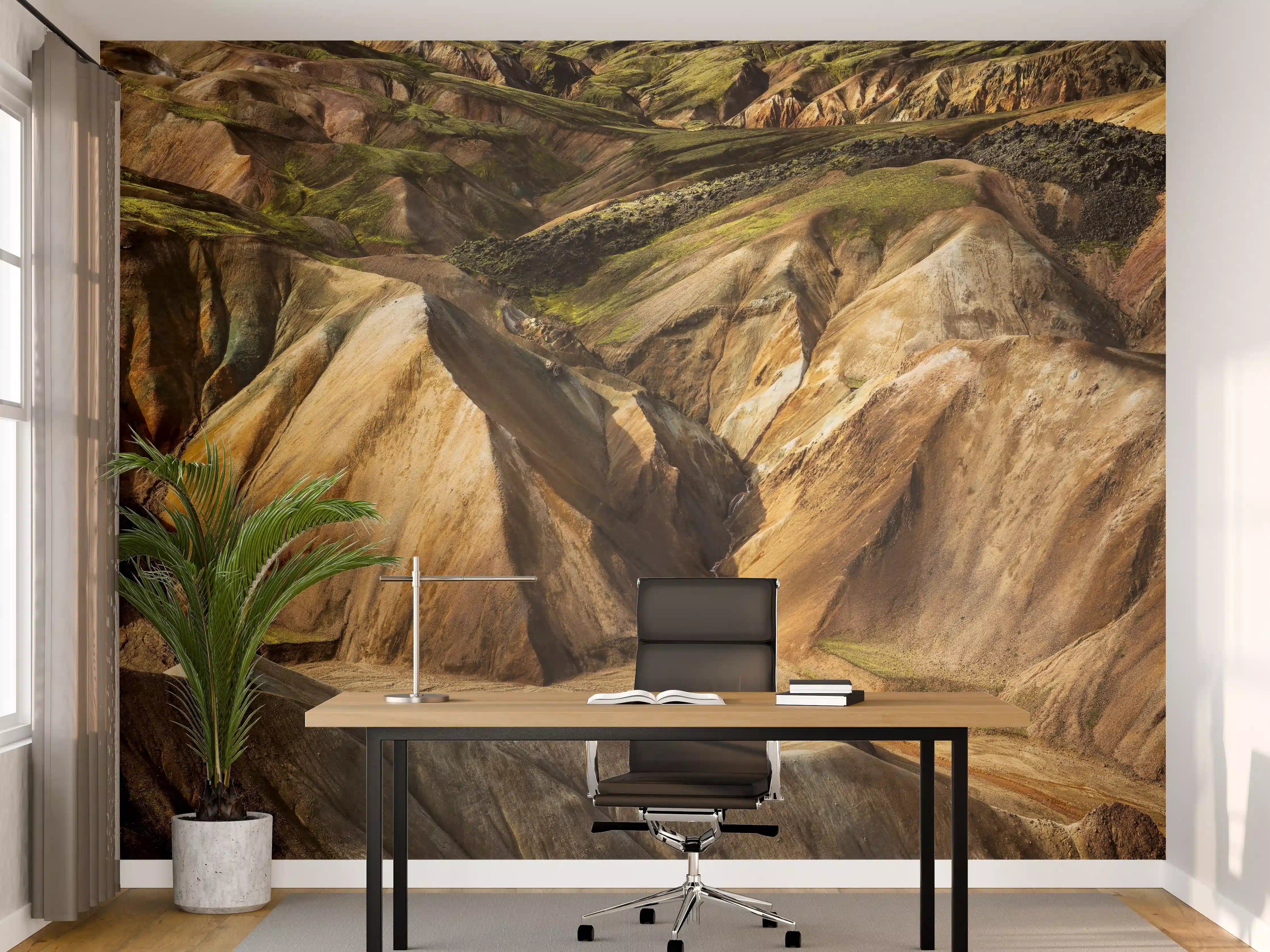 Büro Wandgestaltung - Farbenpracht Landmannalaugar