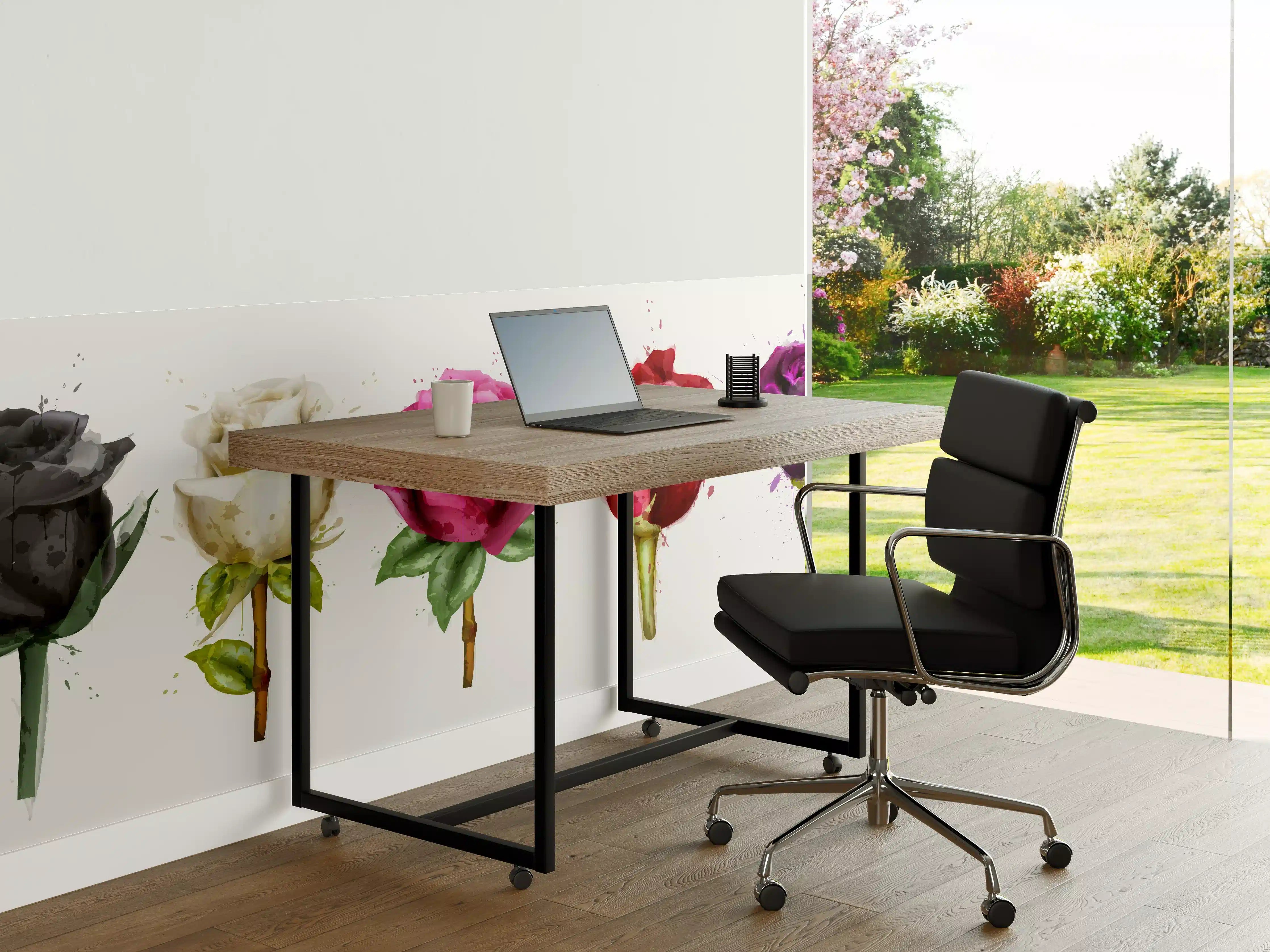 Büro Wandgestaltung - Farbenpracht Rosen Tropfen
