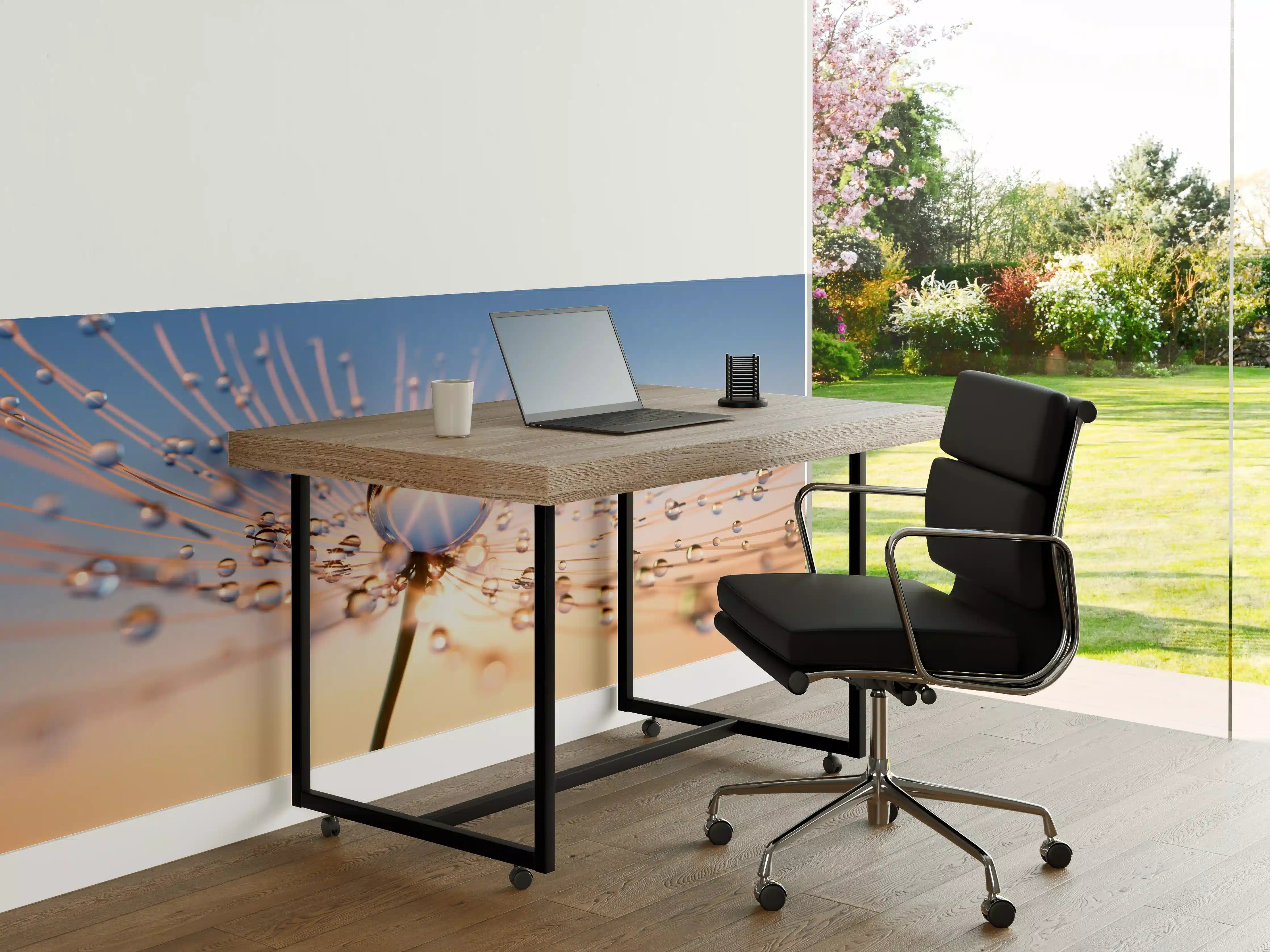 Büro Wandgestaltung - Faszinierende Nahaufnahme einer Wassertröpfchen-Perle
