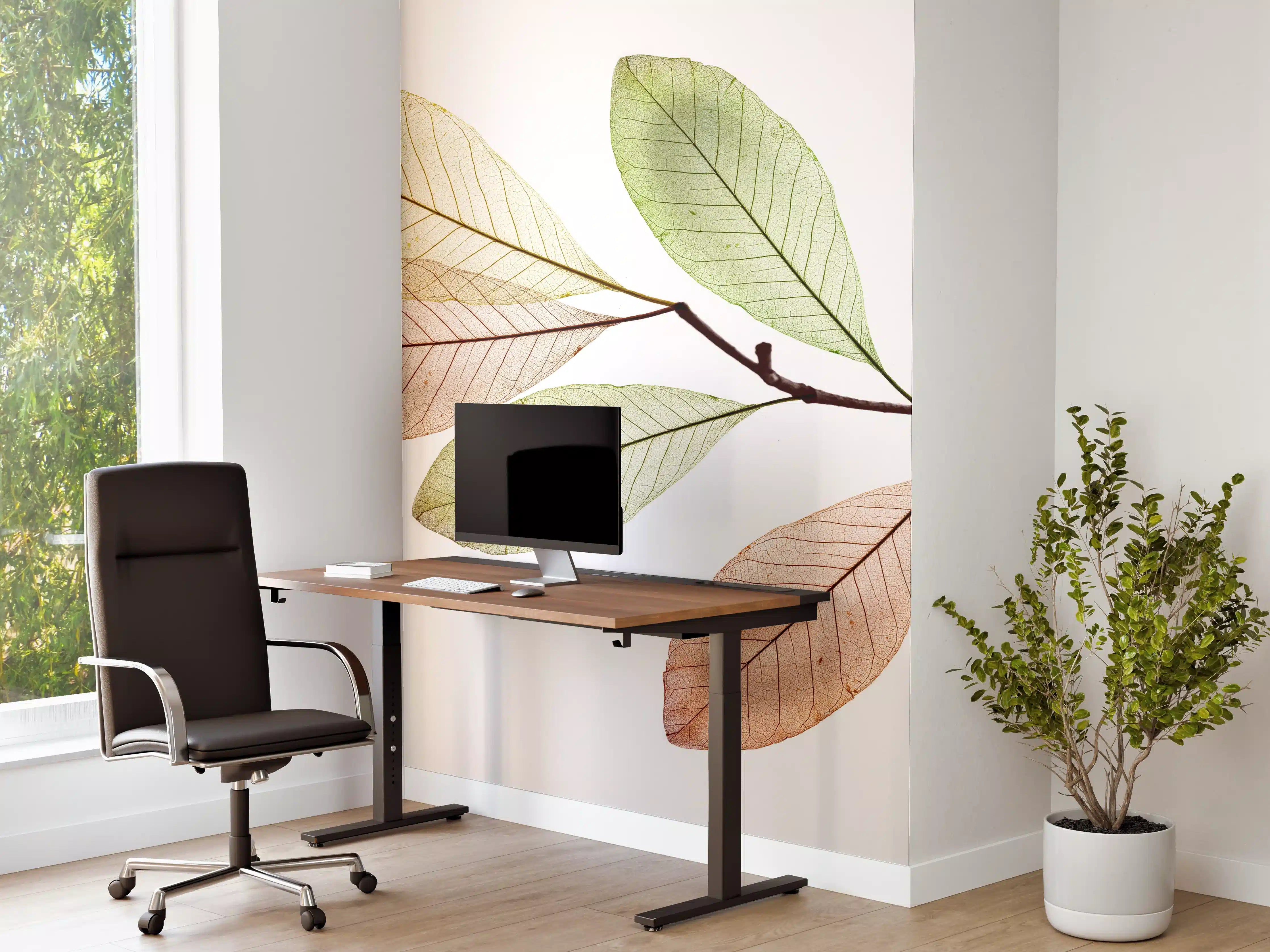 Büro Wandgestaltung - Fein-texturierte Blattadern Natur