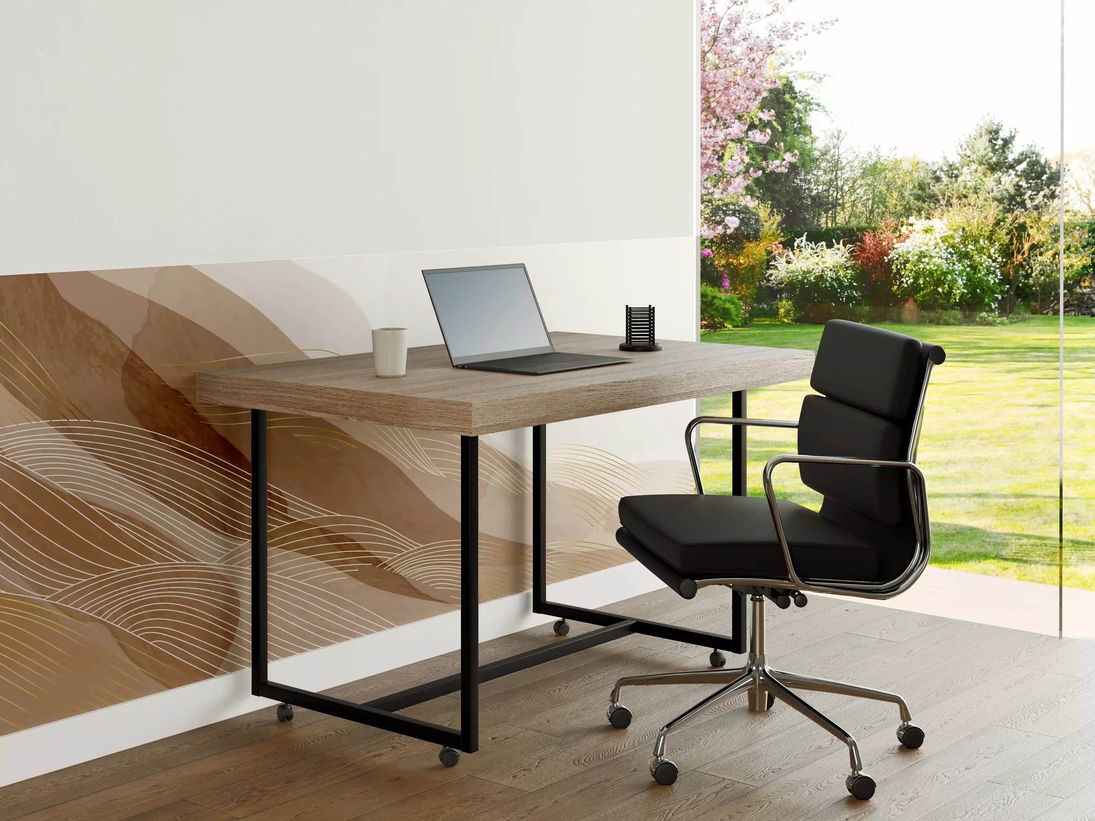 Büro Wandgestaltung - Feine Grau- und Beigetöne in abstrakter Kunst