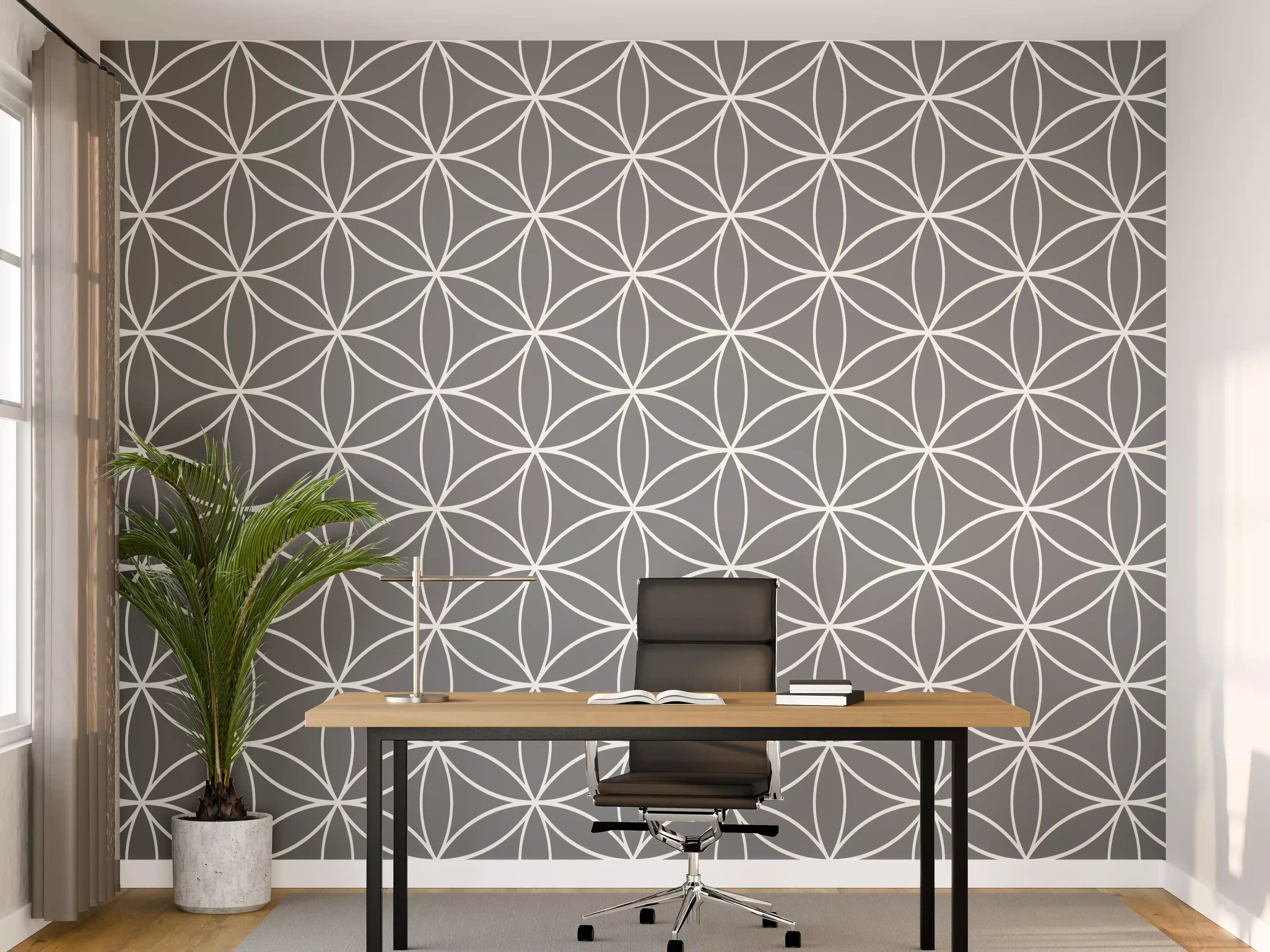 Büro Wandgestaltung - Feine geometrische Muster in Grau