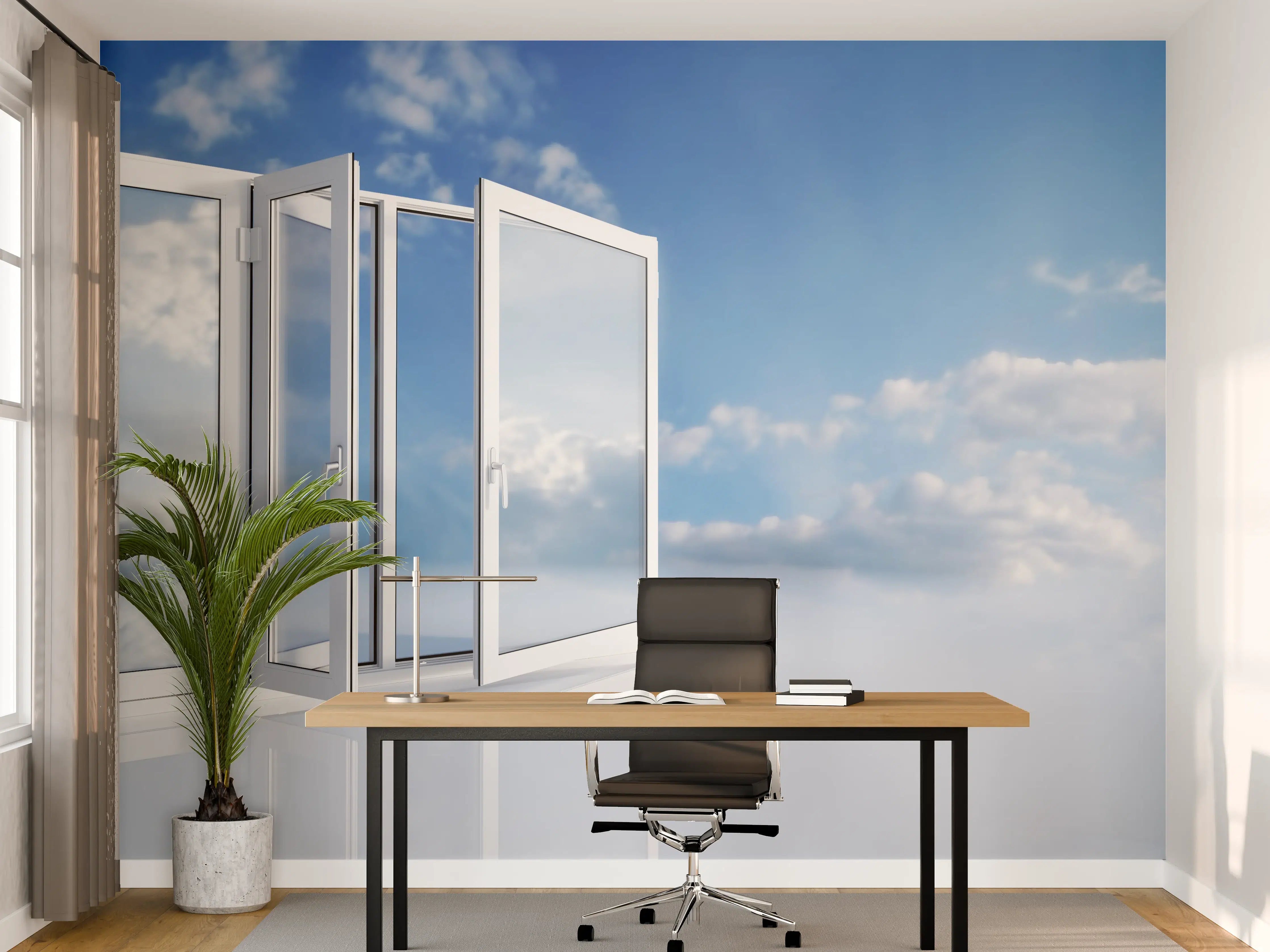 Büro Wandgestaltung - Fenster über dem Himmel
