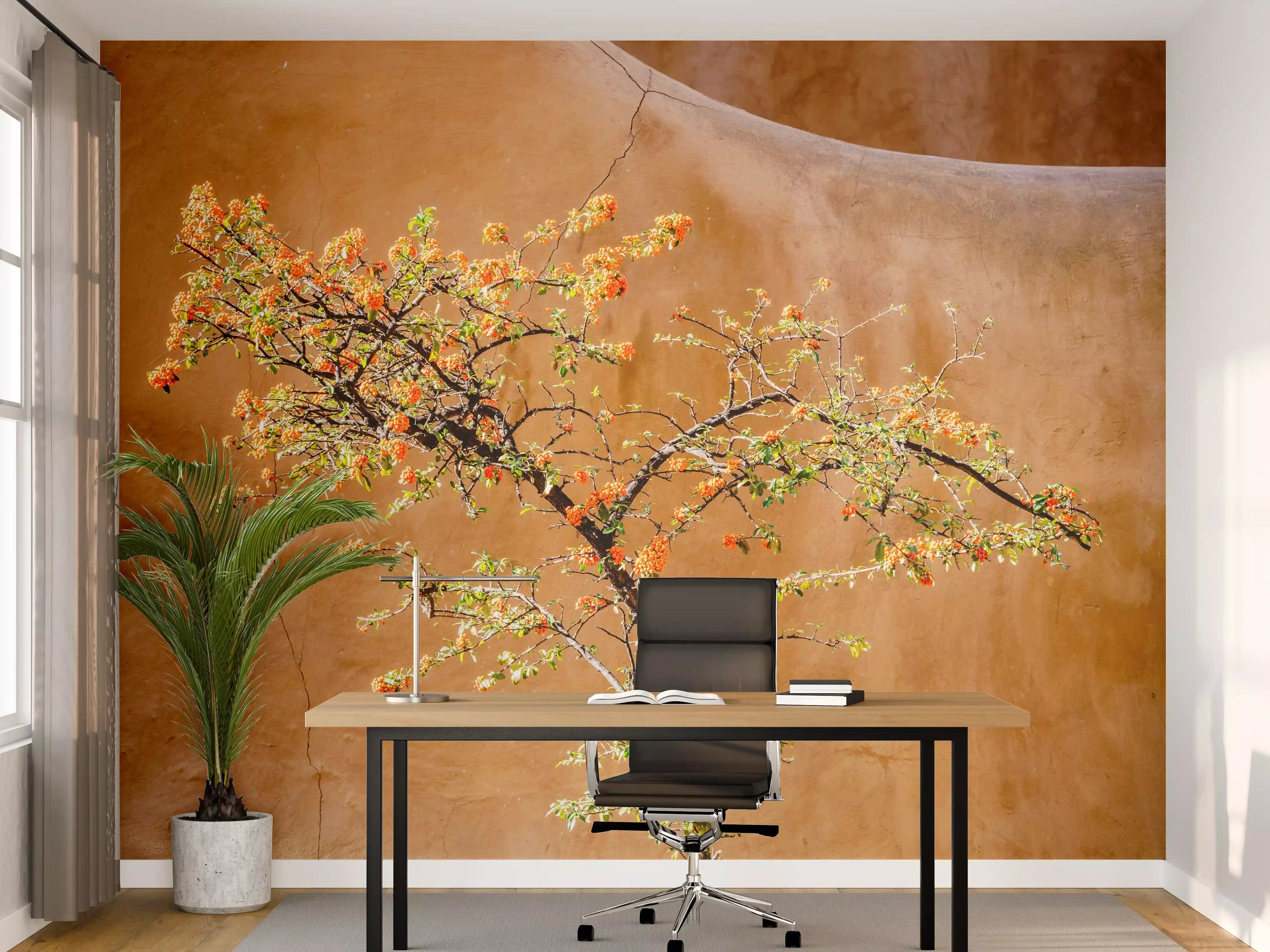 Büro Wandgestaltung - Feuerdornbaum in Bergregion - Amerika 