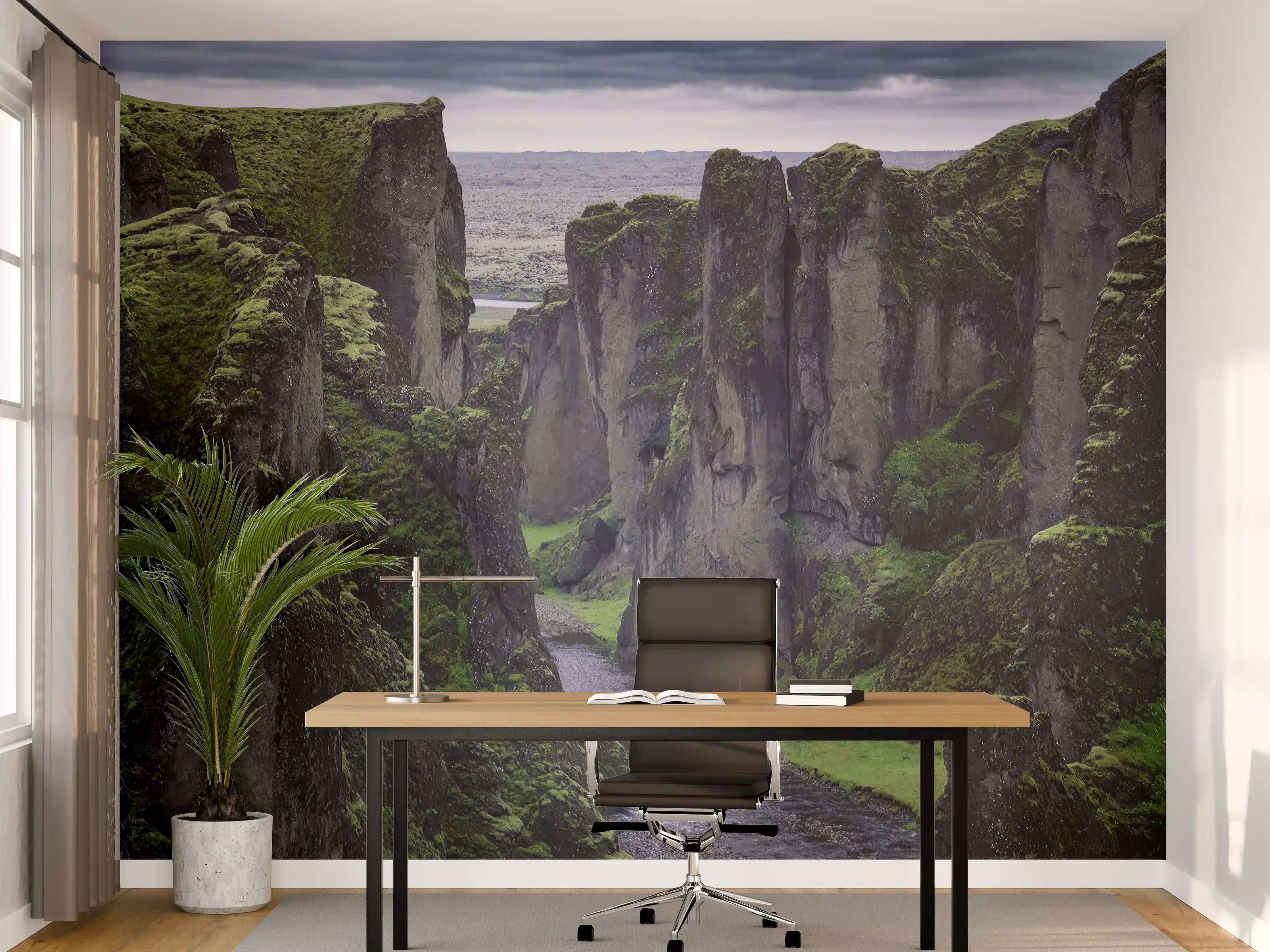 Büro Wandgestaltung - Fjadrargljufur - Schlucht in Südisland