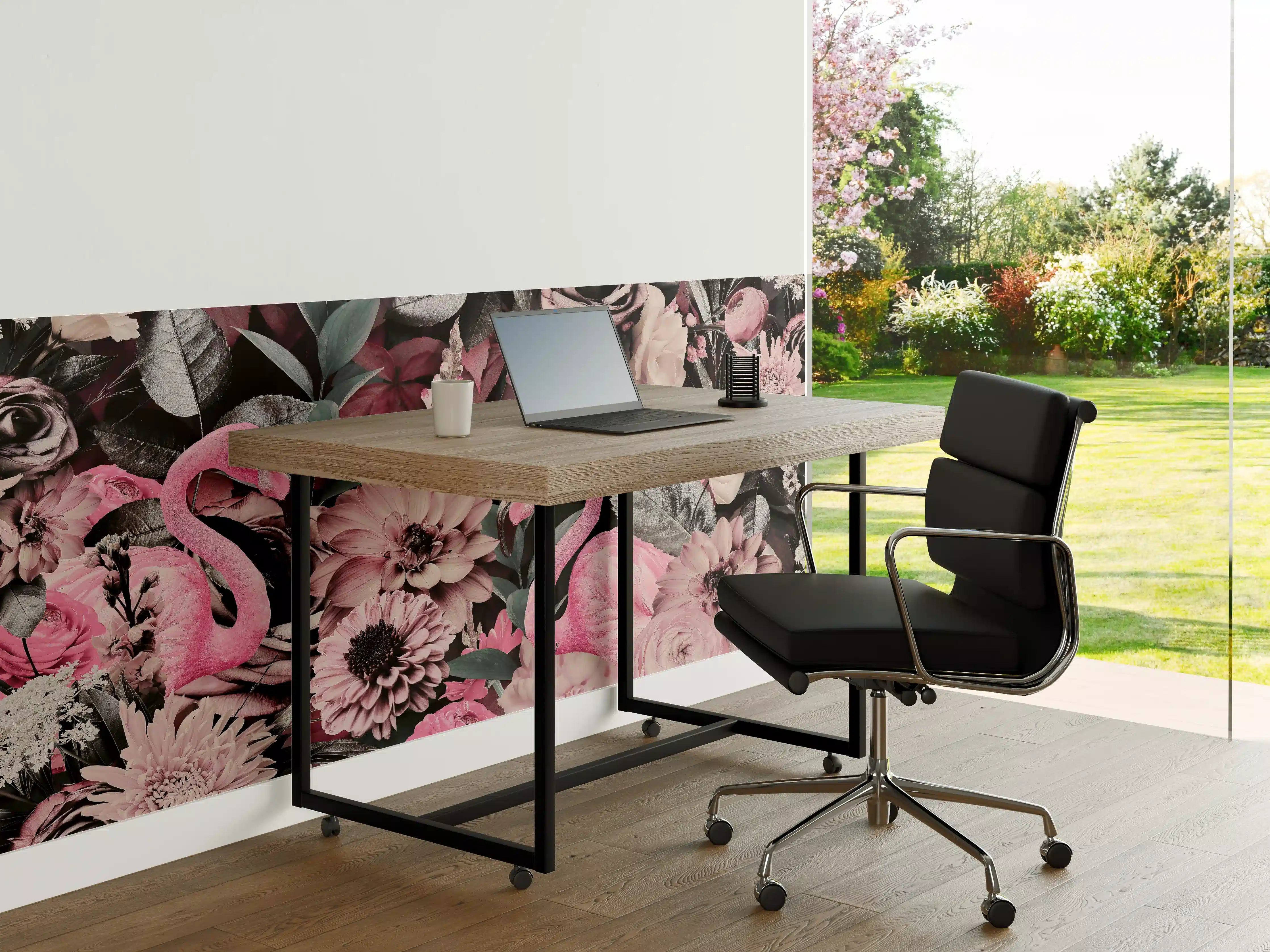 Büro Wandgestaltung - Flamingo Garten - Floral