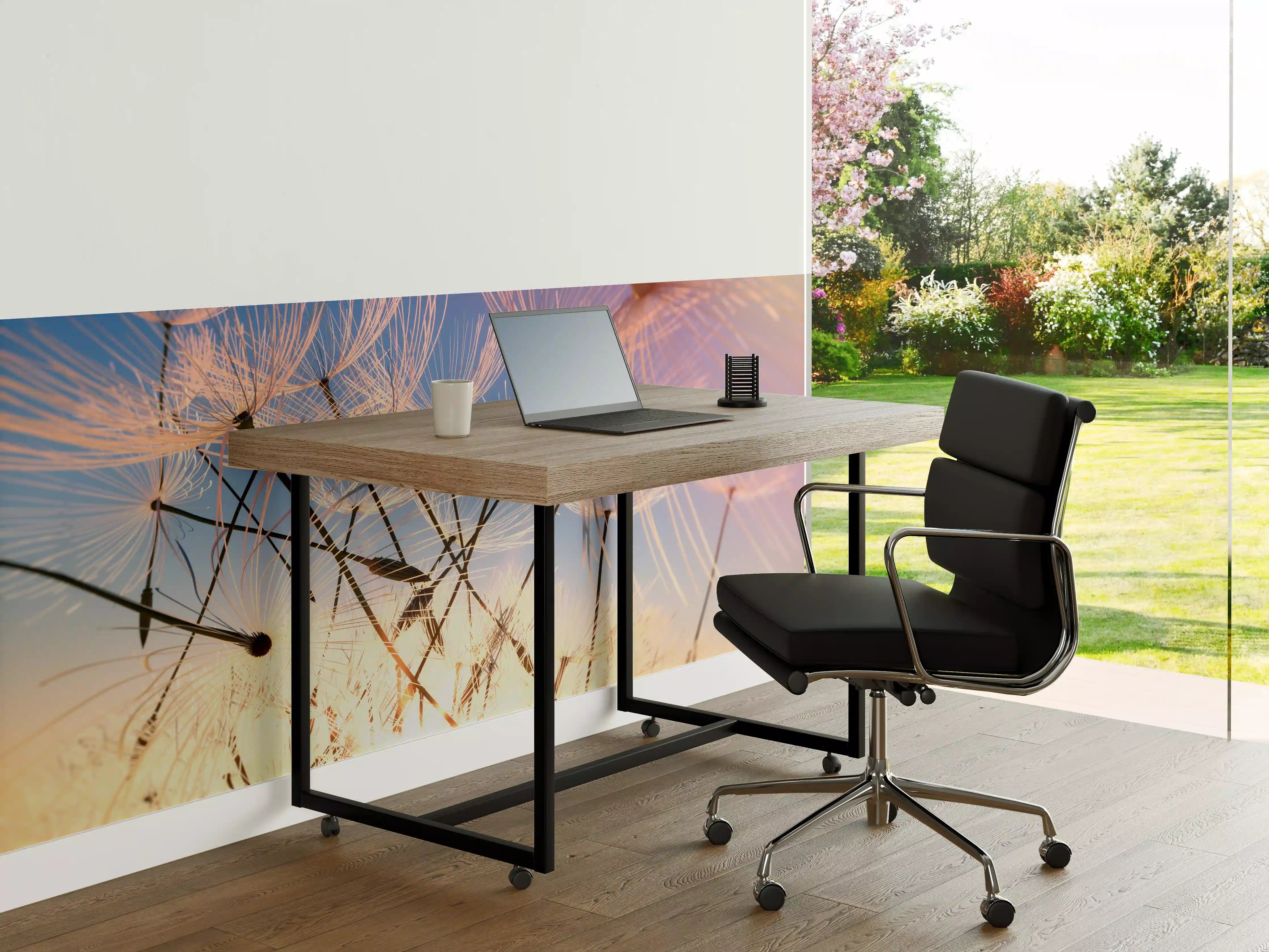 Büro Wandgestaltung - Fliegende Pusteblumen in Nahaufnahme