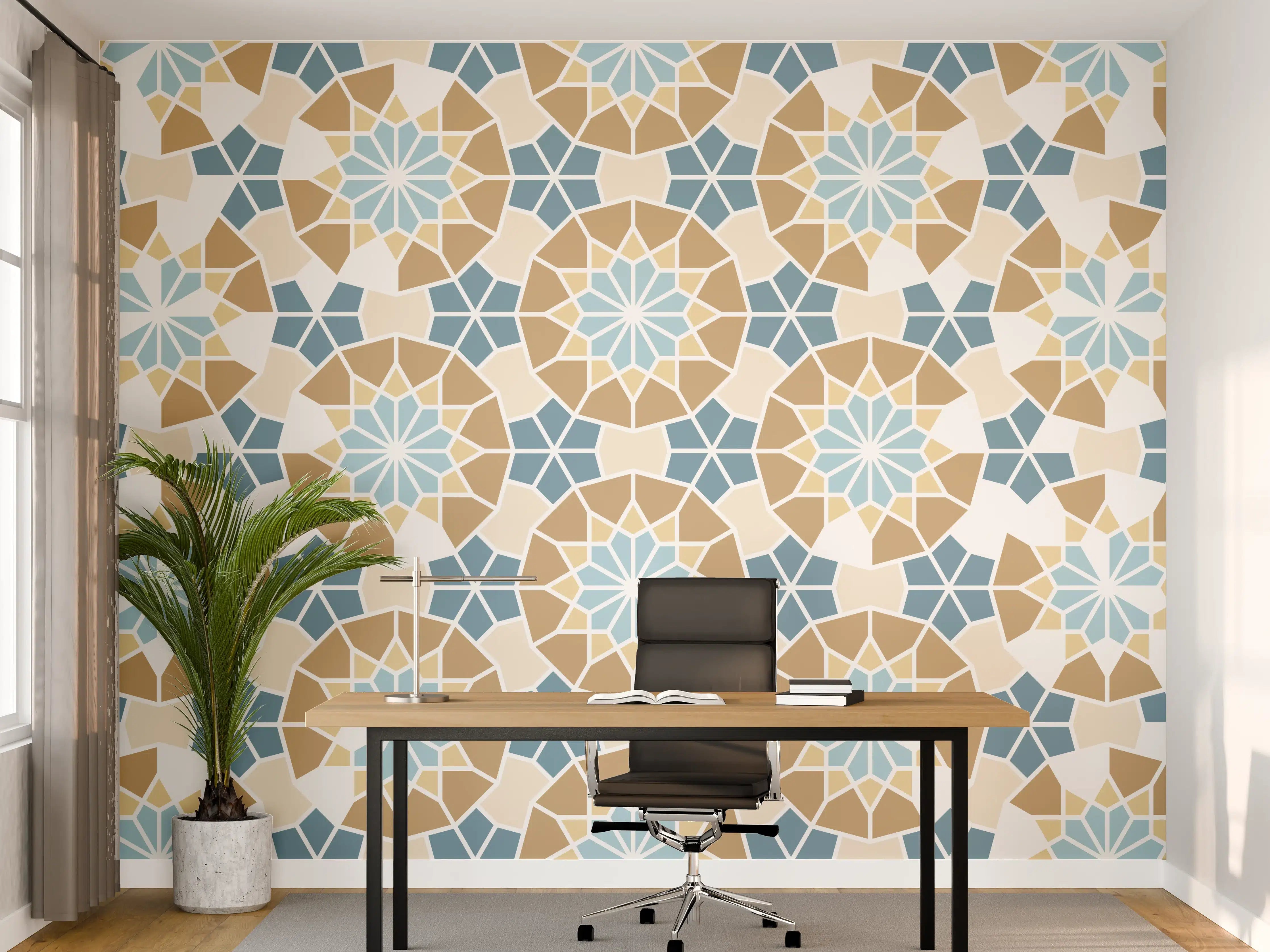 Büro Wandgestaltung - Fliesen eckige Geometrie