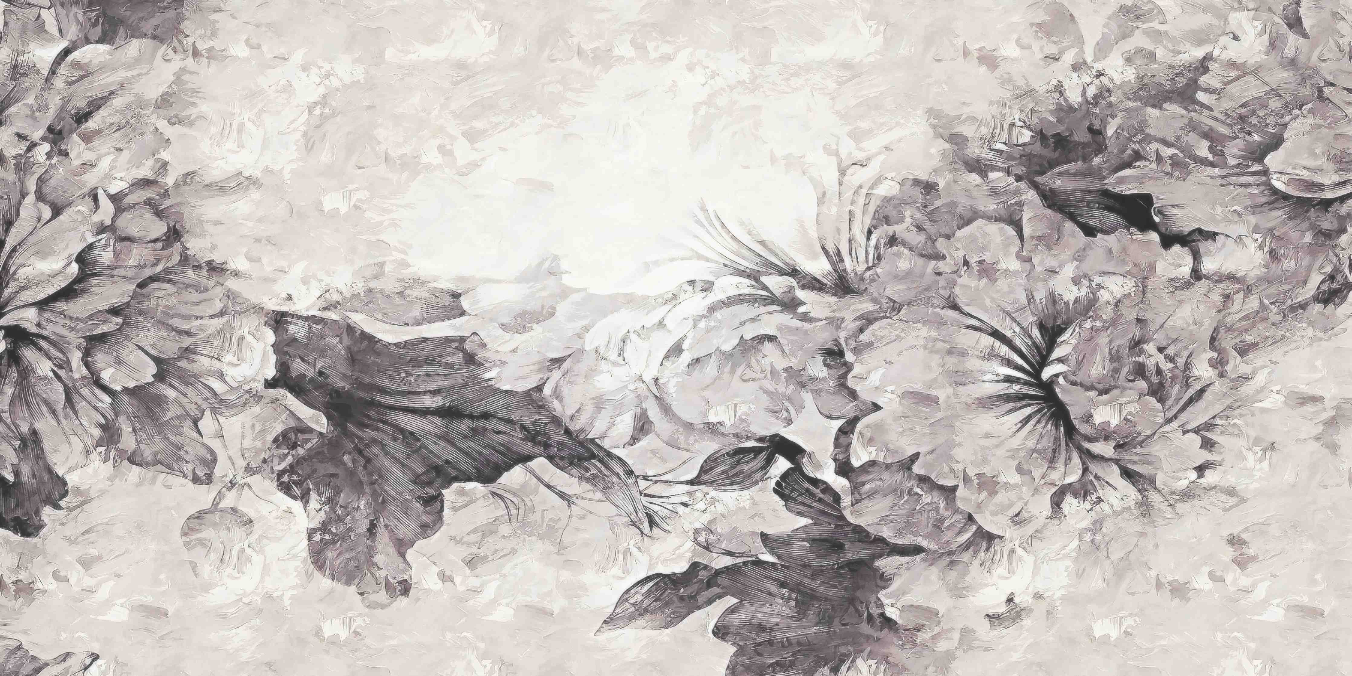 Büro Wandgestaltung-Floral Grau Abstrakte Textur