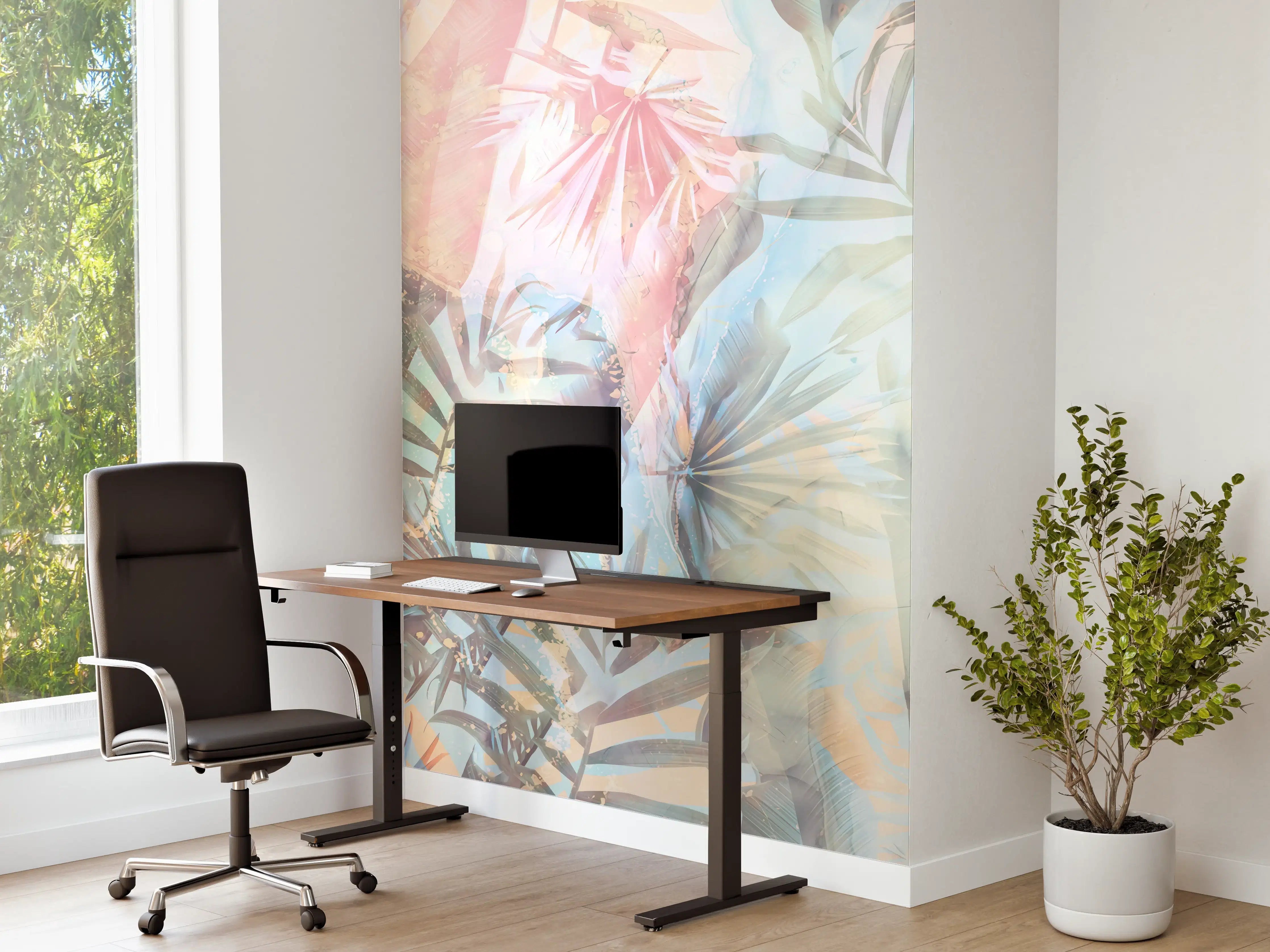 Büro Wandgestaltung - Florale Darstellung - Pastell