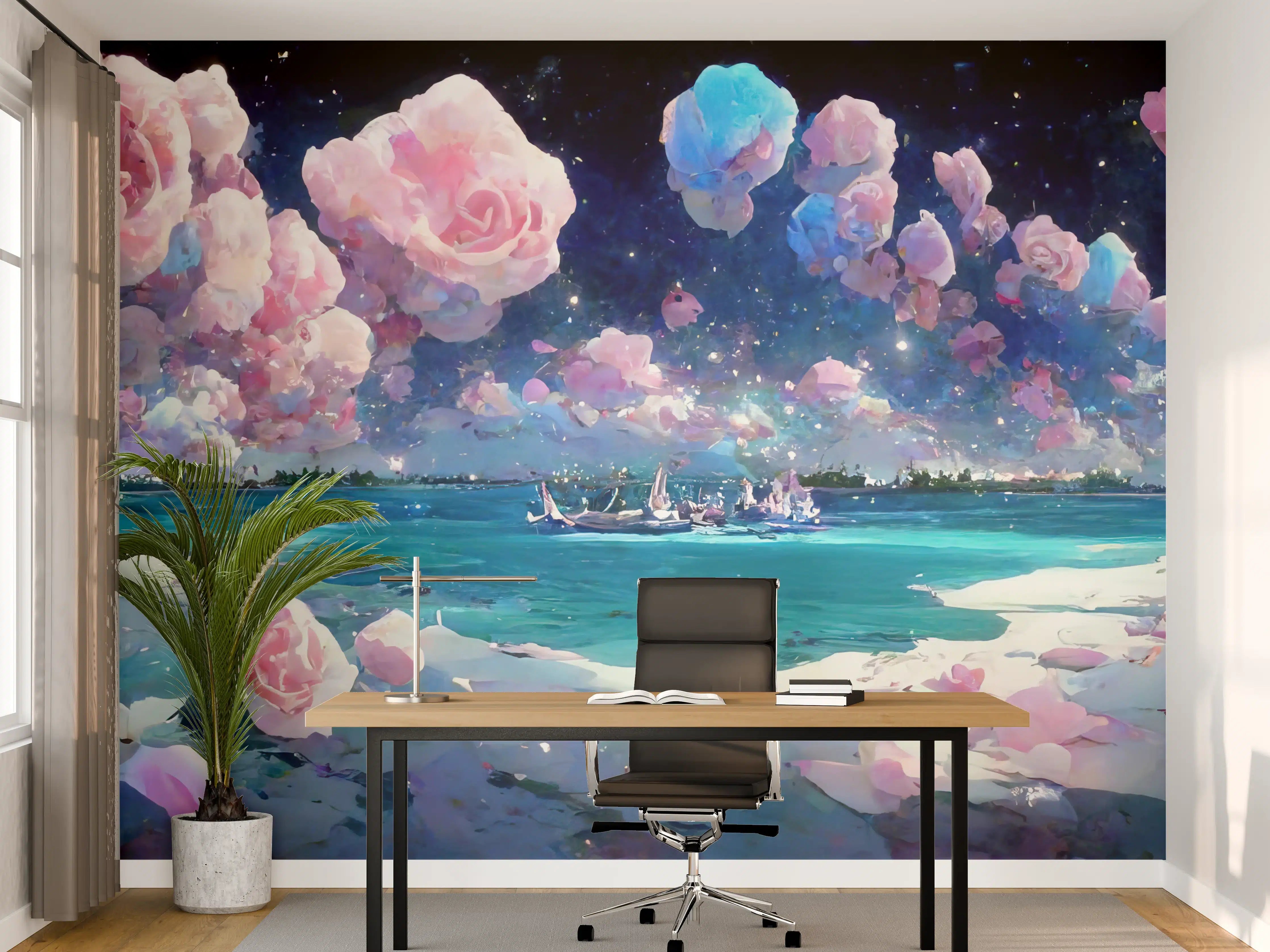 Büro Wandgestaltung - Florale Traumwelt - Ozean