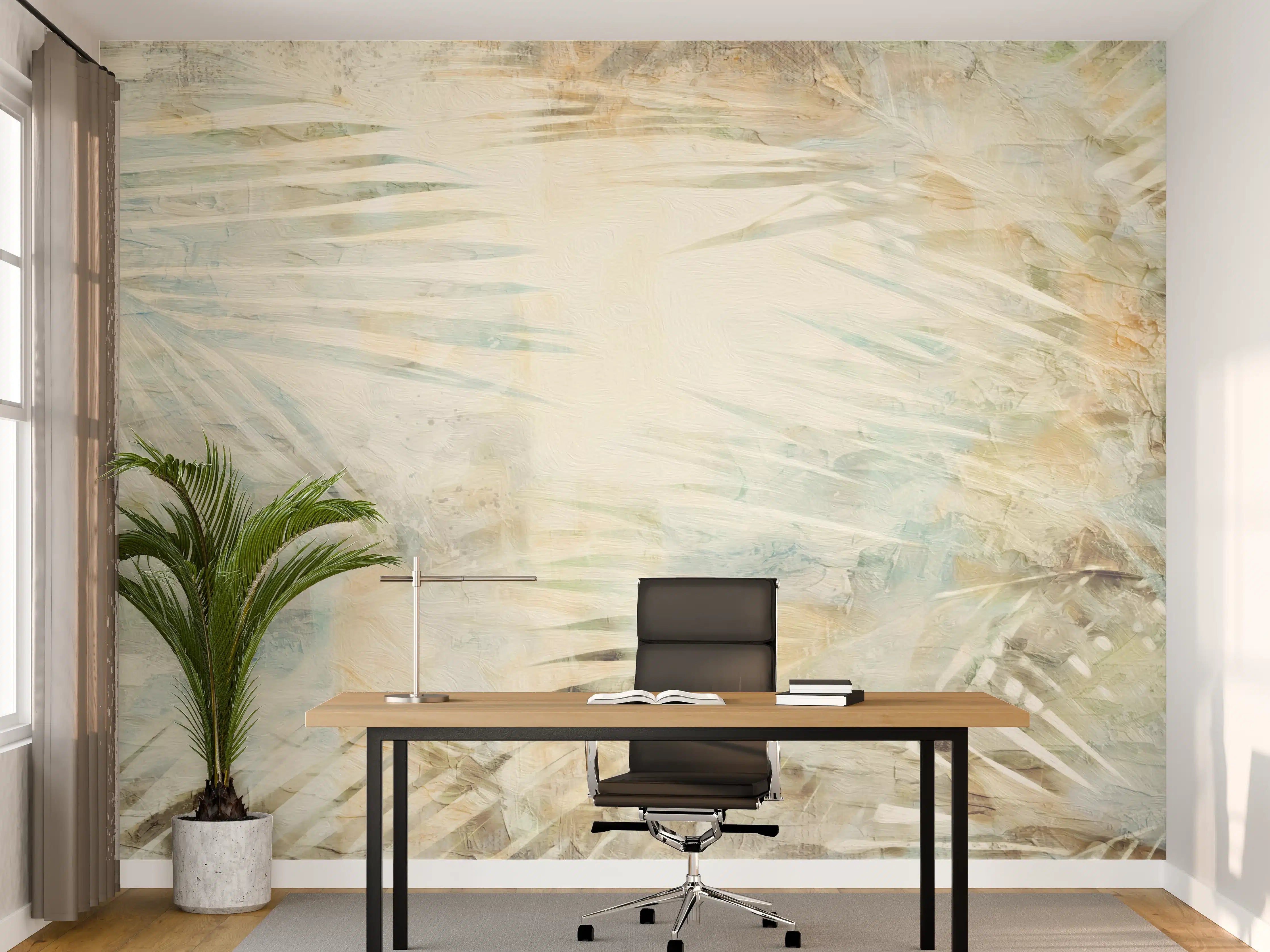 Büro Wandgestaltung - Florale Wand - Moderne Kunst