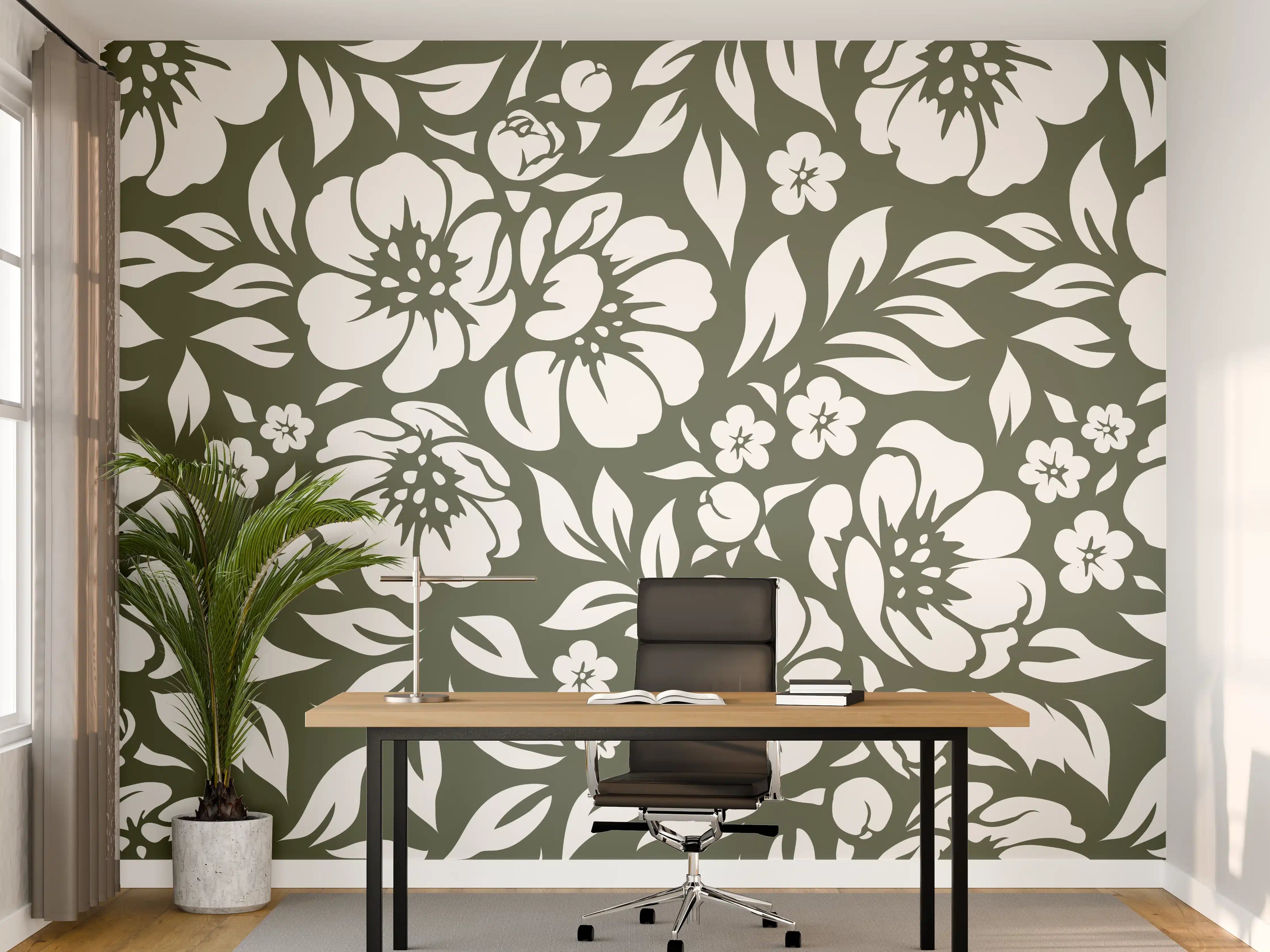 Büro Wandgestaltung - Florale Wanddekoration
