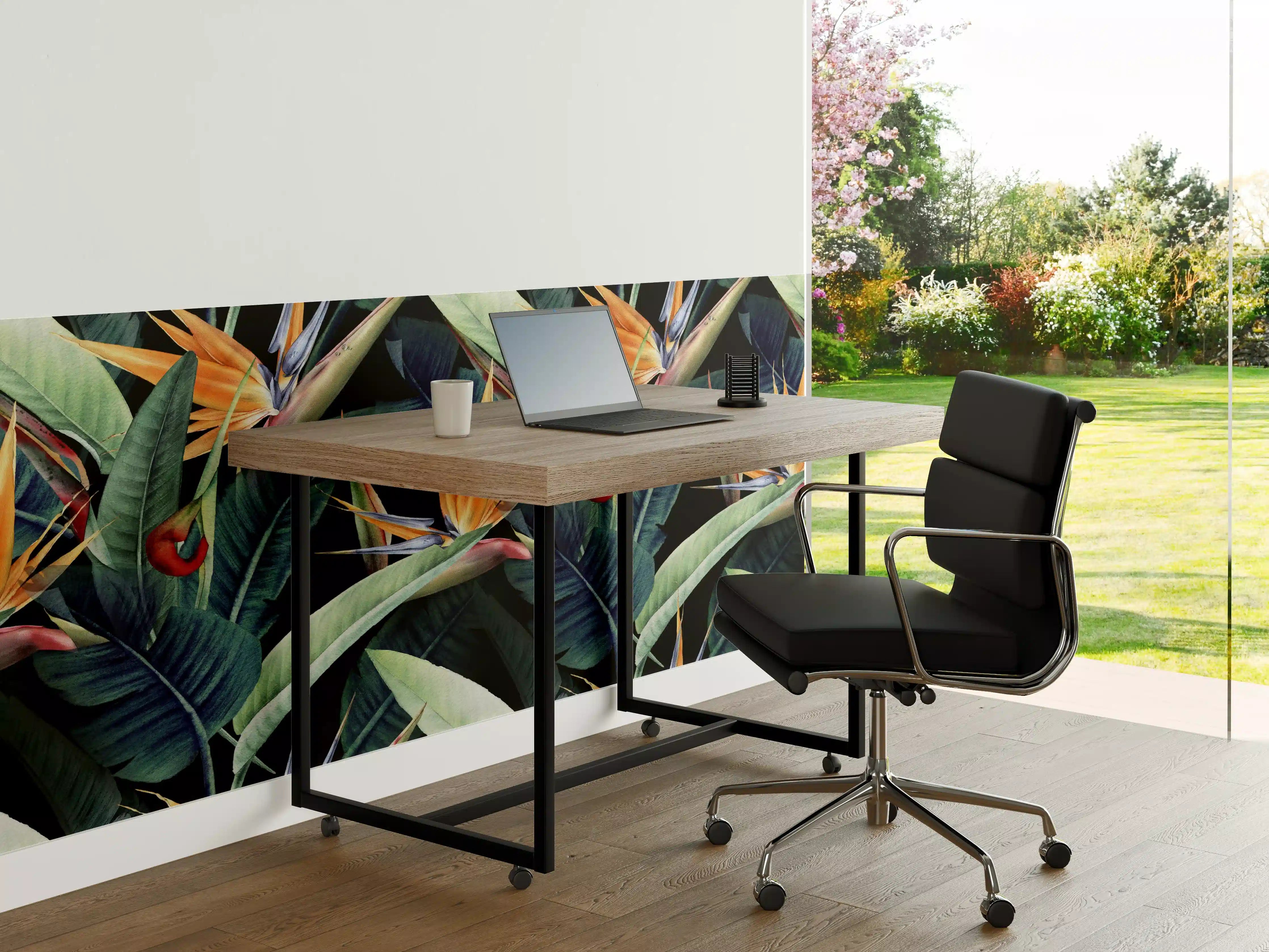 Büro Wandgestaltung - Florales Blätter Muster