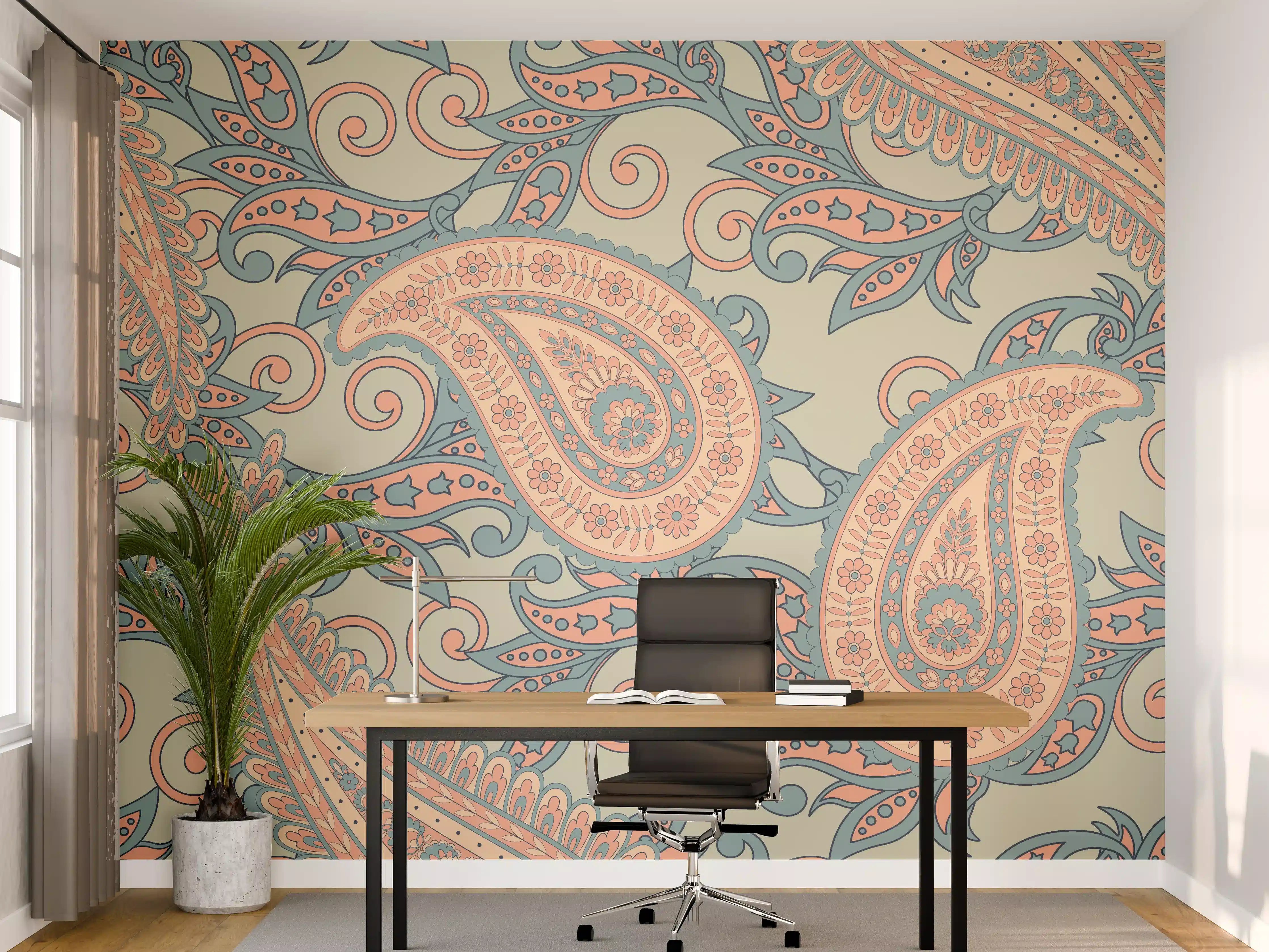 Büro Wandgestaltung - Florales Design - orientalisches Muster