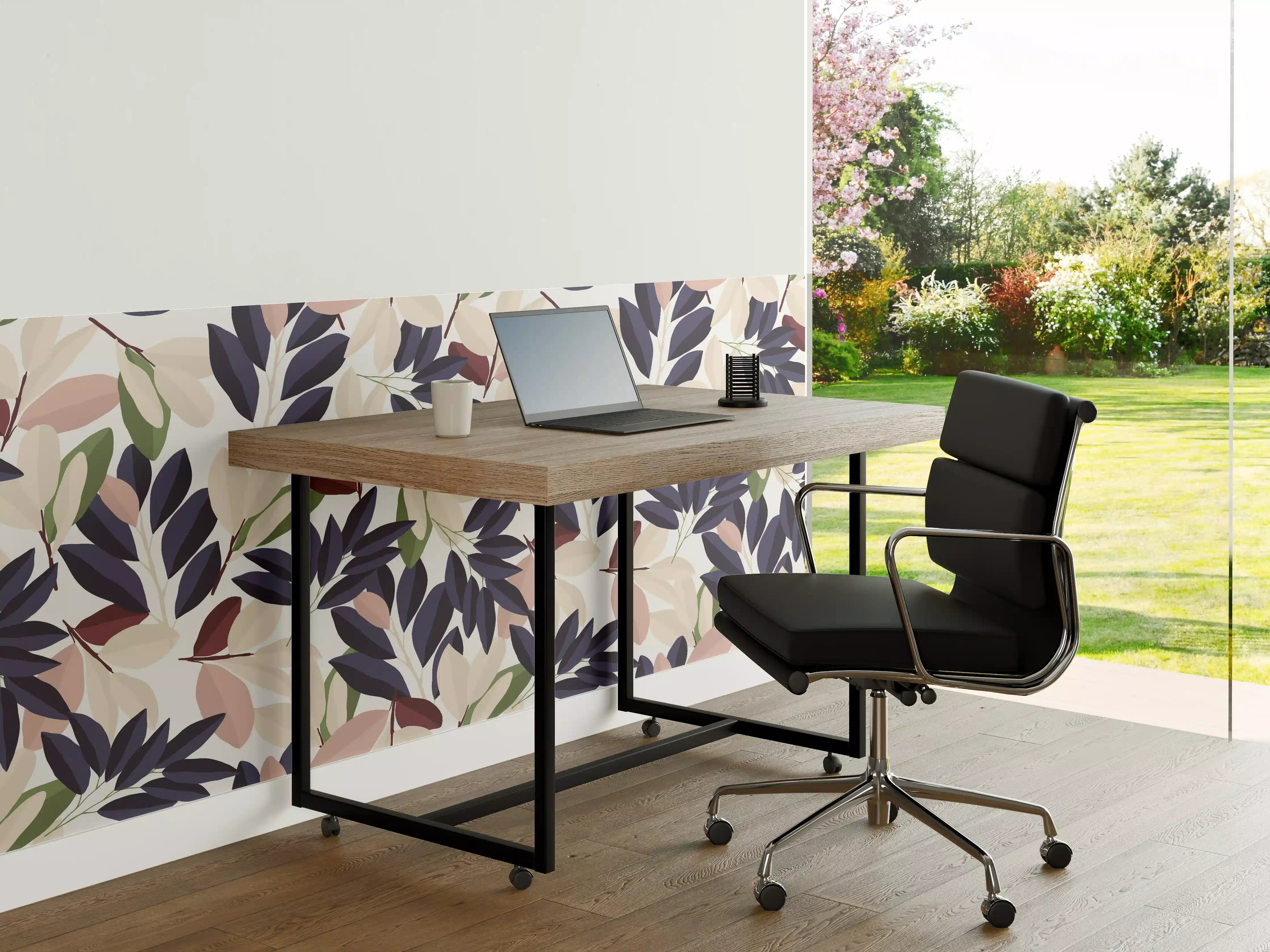 Büro Wandgestaltung - Florales Muster Pastellfarben