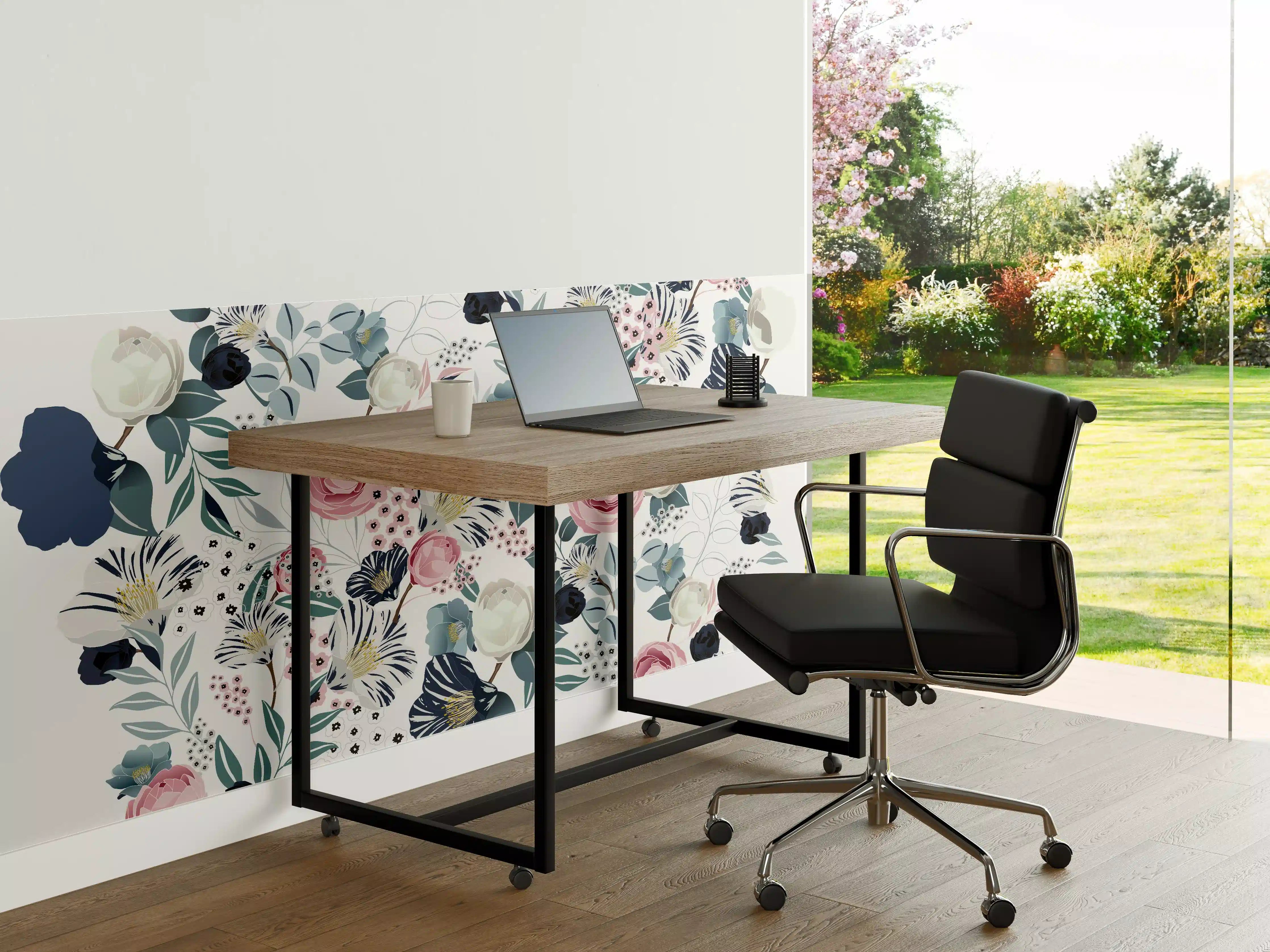 Büro Wandgestaltung - Florales Muster in Pastellfarben
