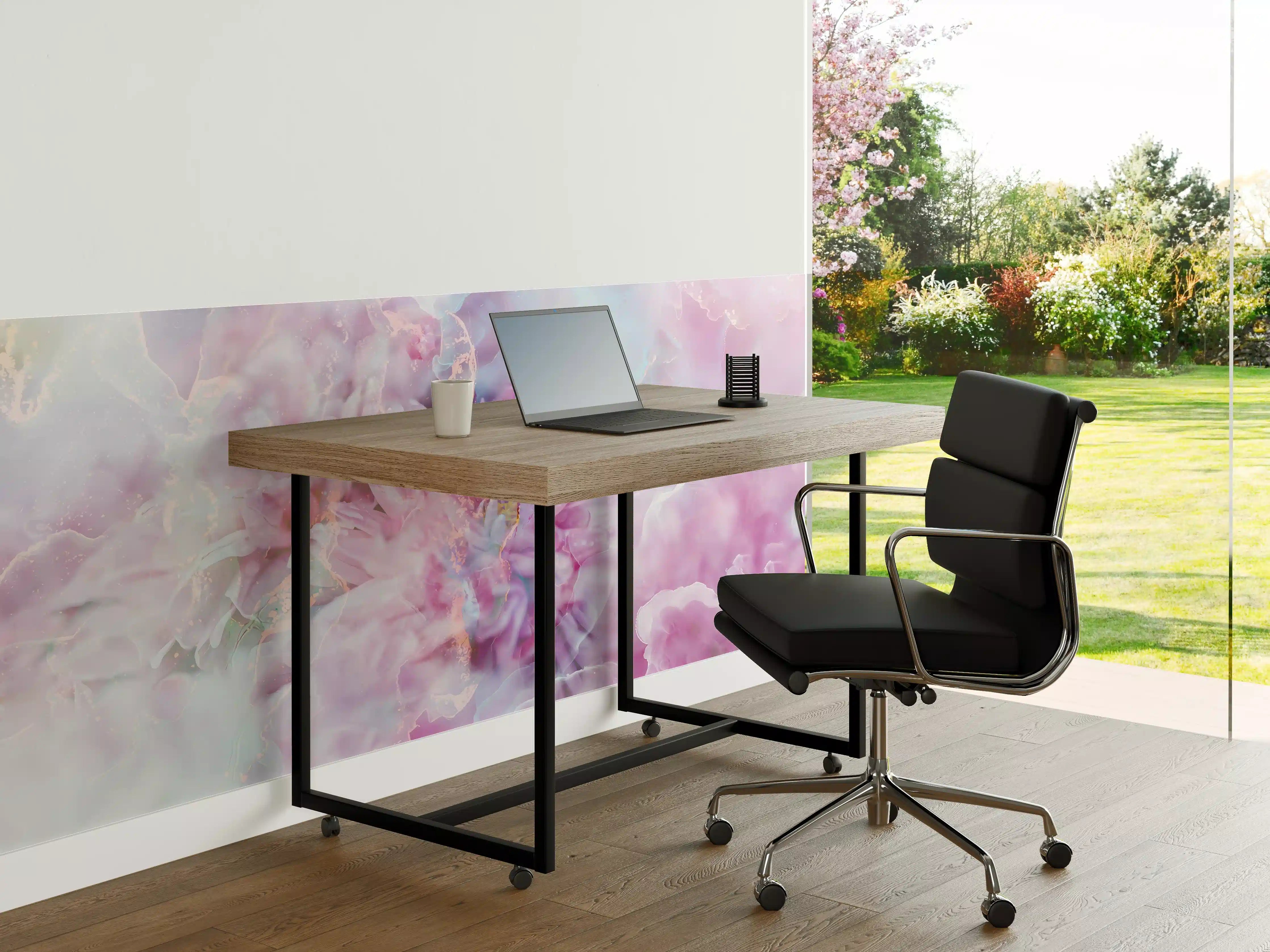 Büro Wandgestaltung - Florales Portrait - Pastell