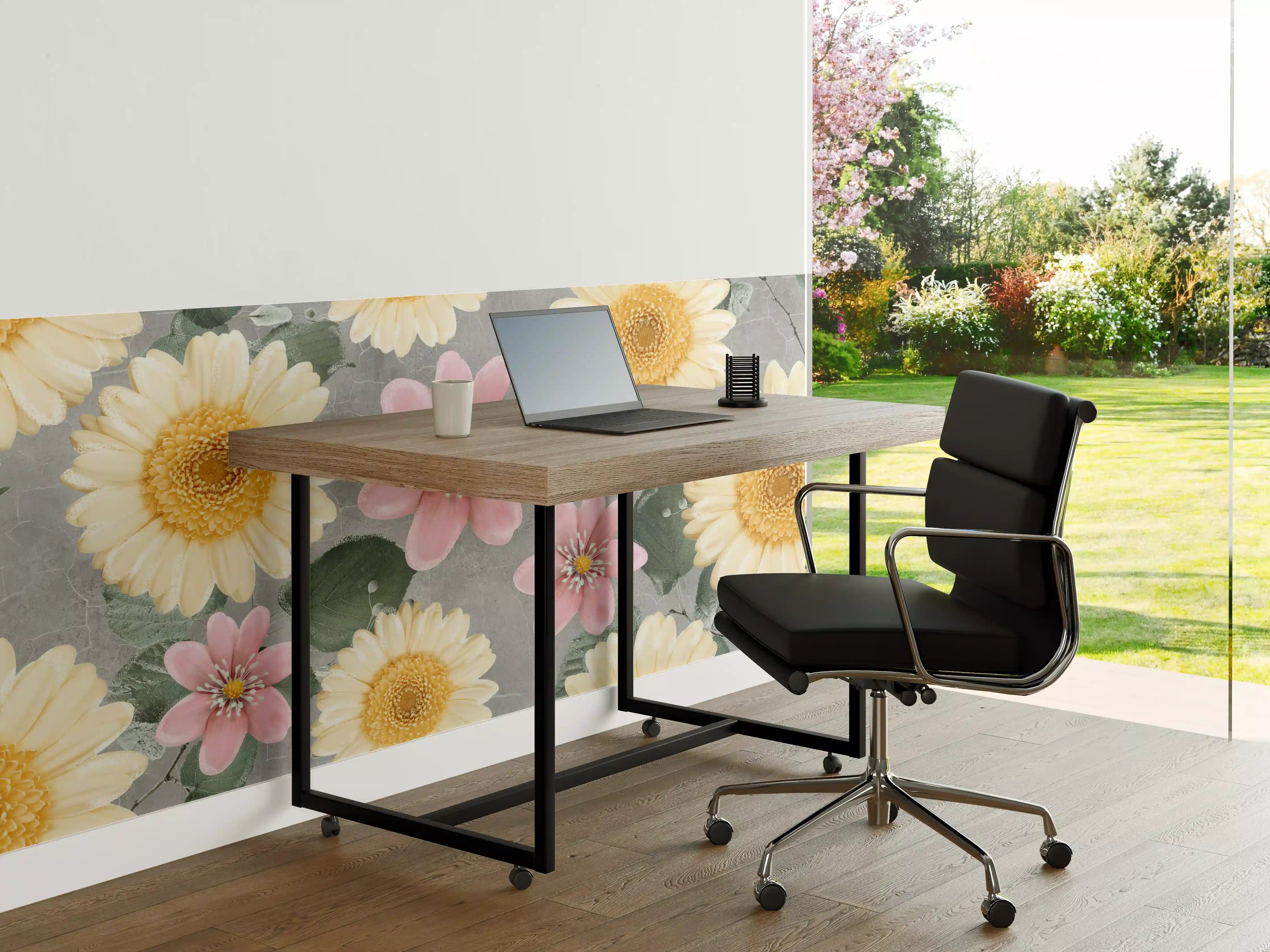 Büro Wandgestaltung - Florales Wandmuster - Zeichnung