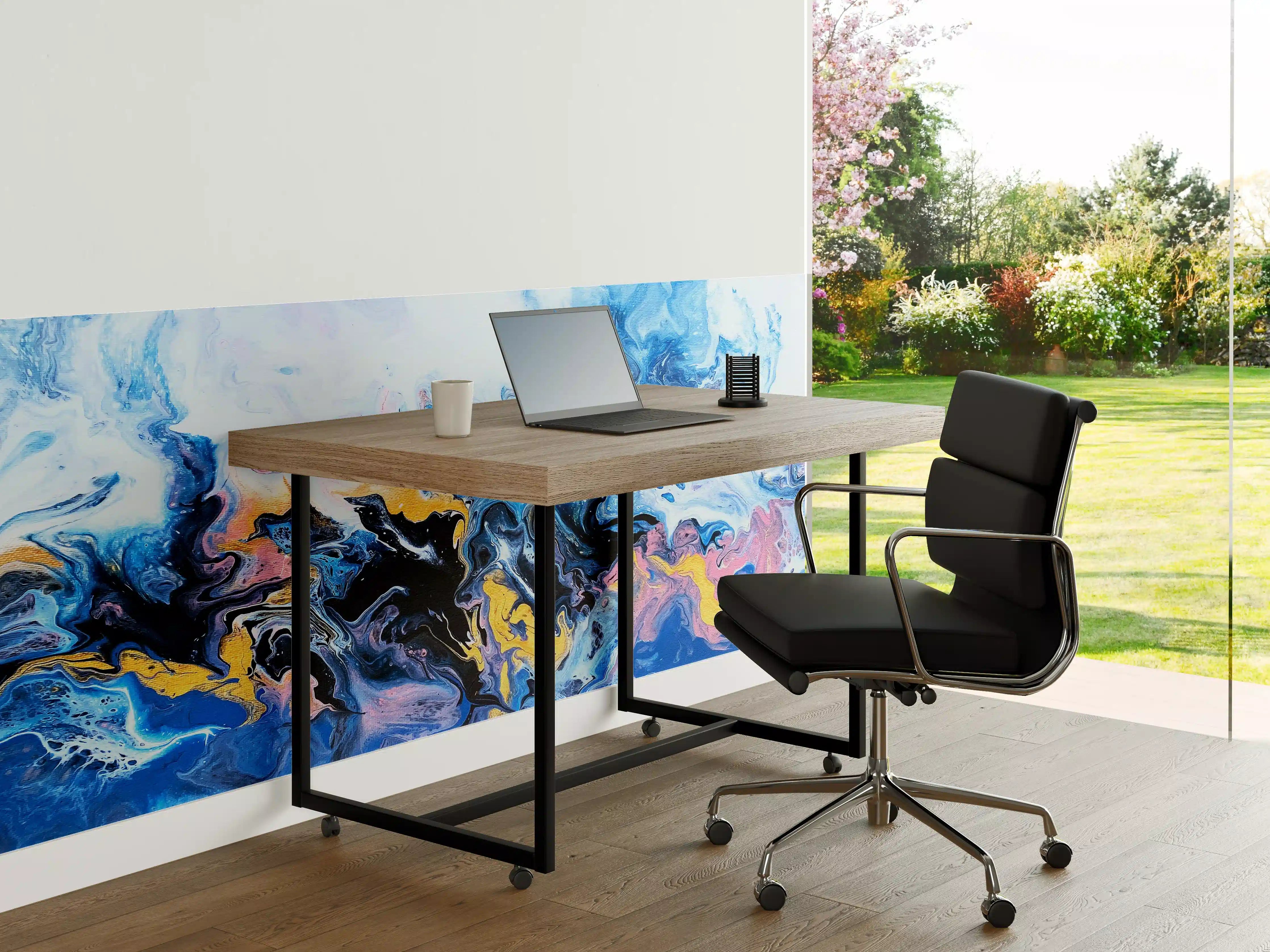Büro Wandgestaltung - Flüssigkunst Malerei - Bläulich