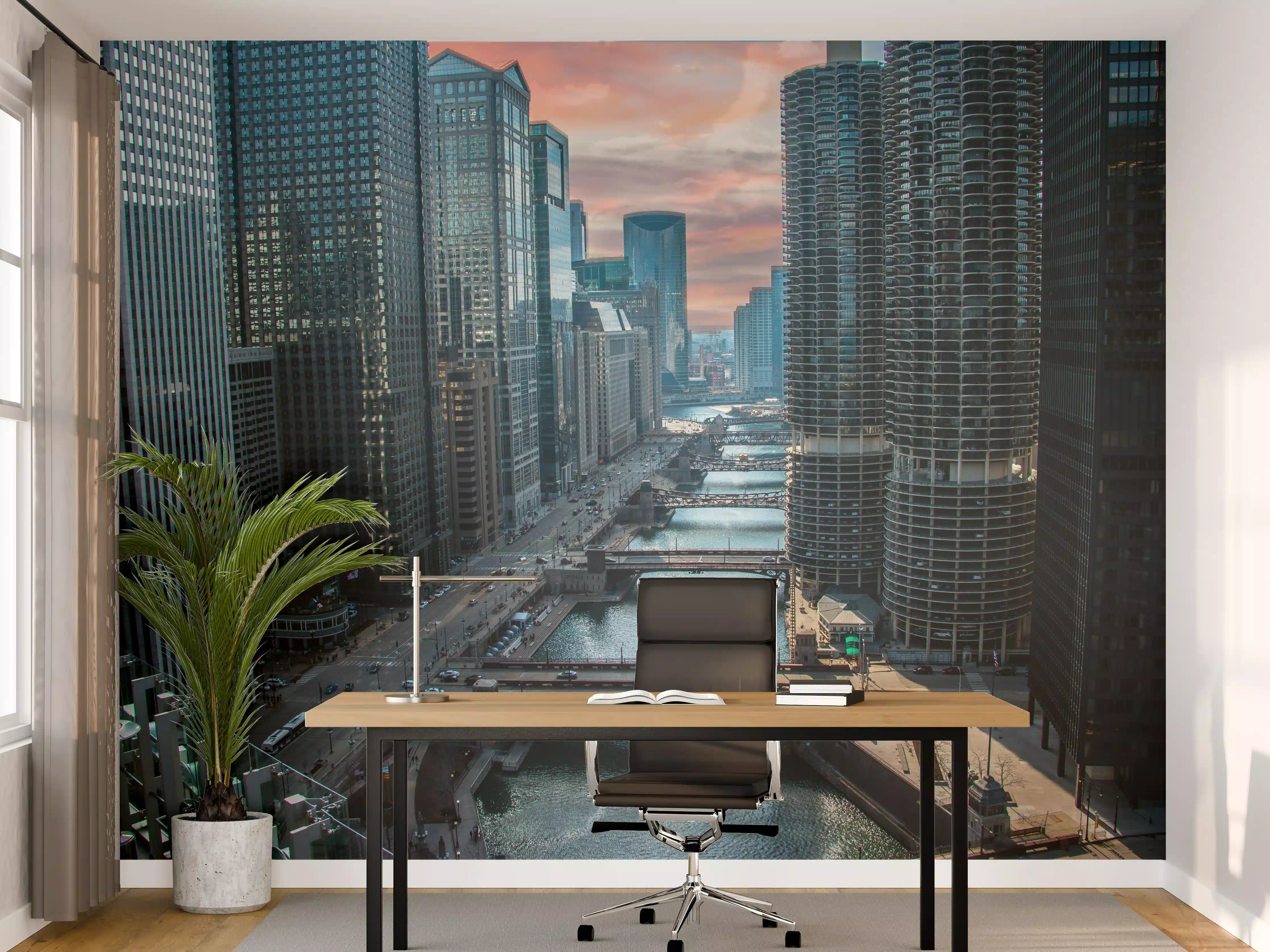 Büro Wandgestaltung - Fluss in Chicago Innenstadt