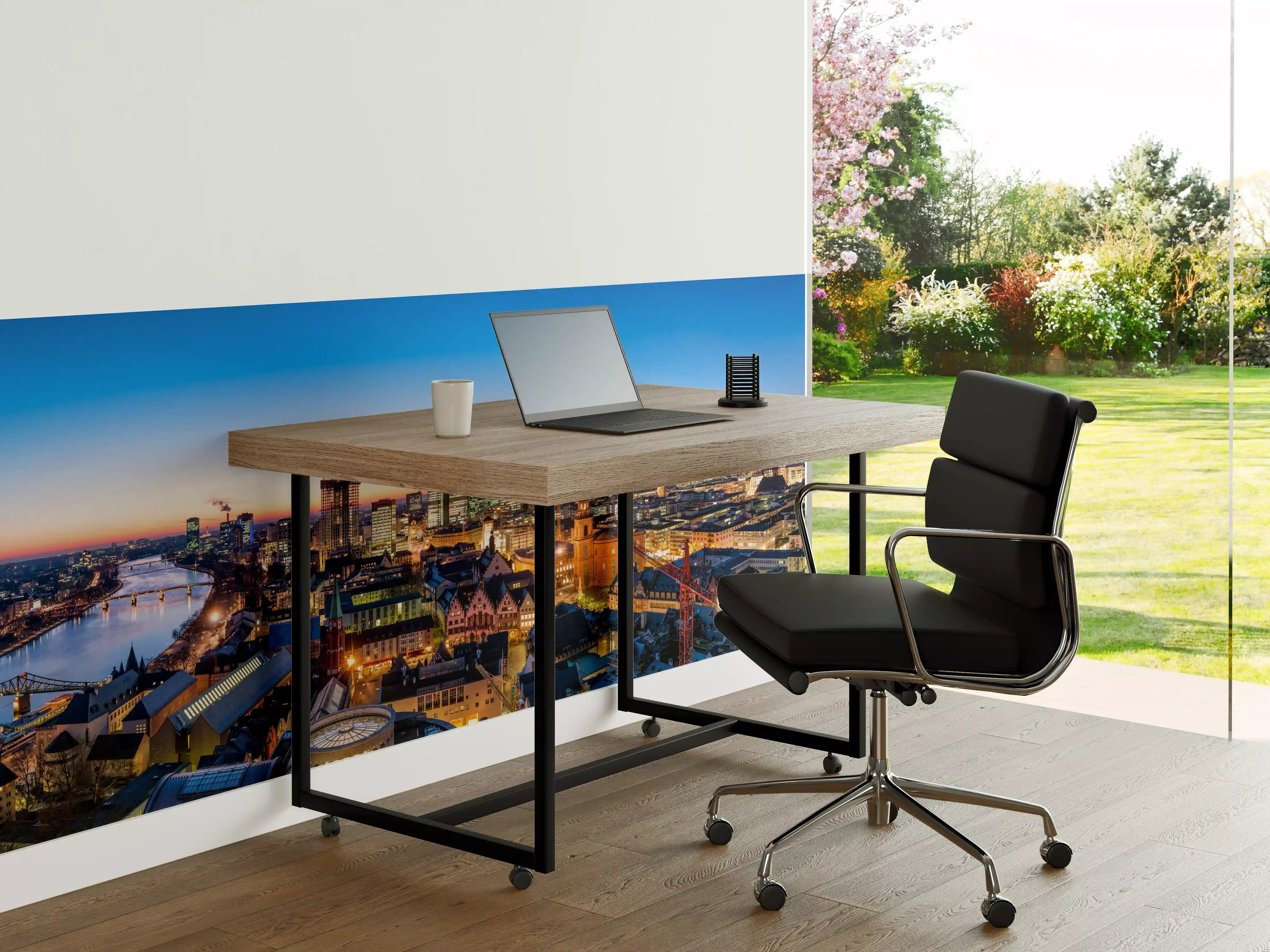 Büro Wandgestaltung - Frankfurt Skyline Dämmerung 2