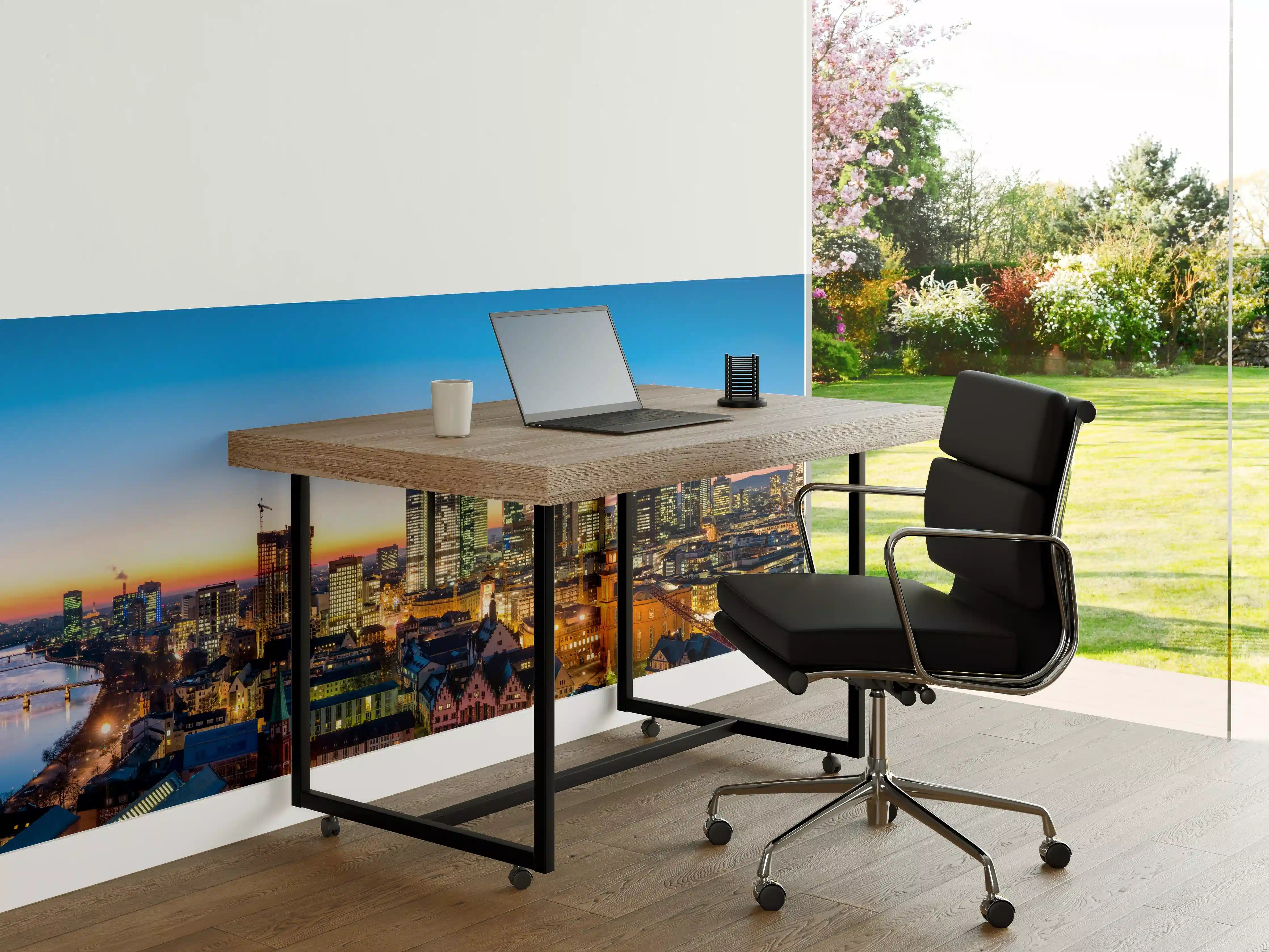 Büro Wandgestaltung - Frankfurt Skyline Dämmerung