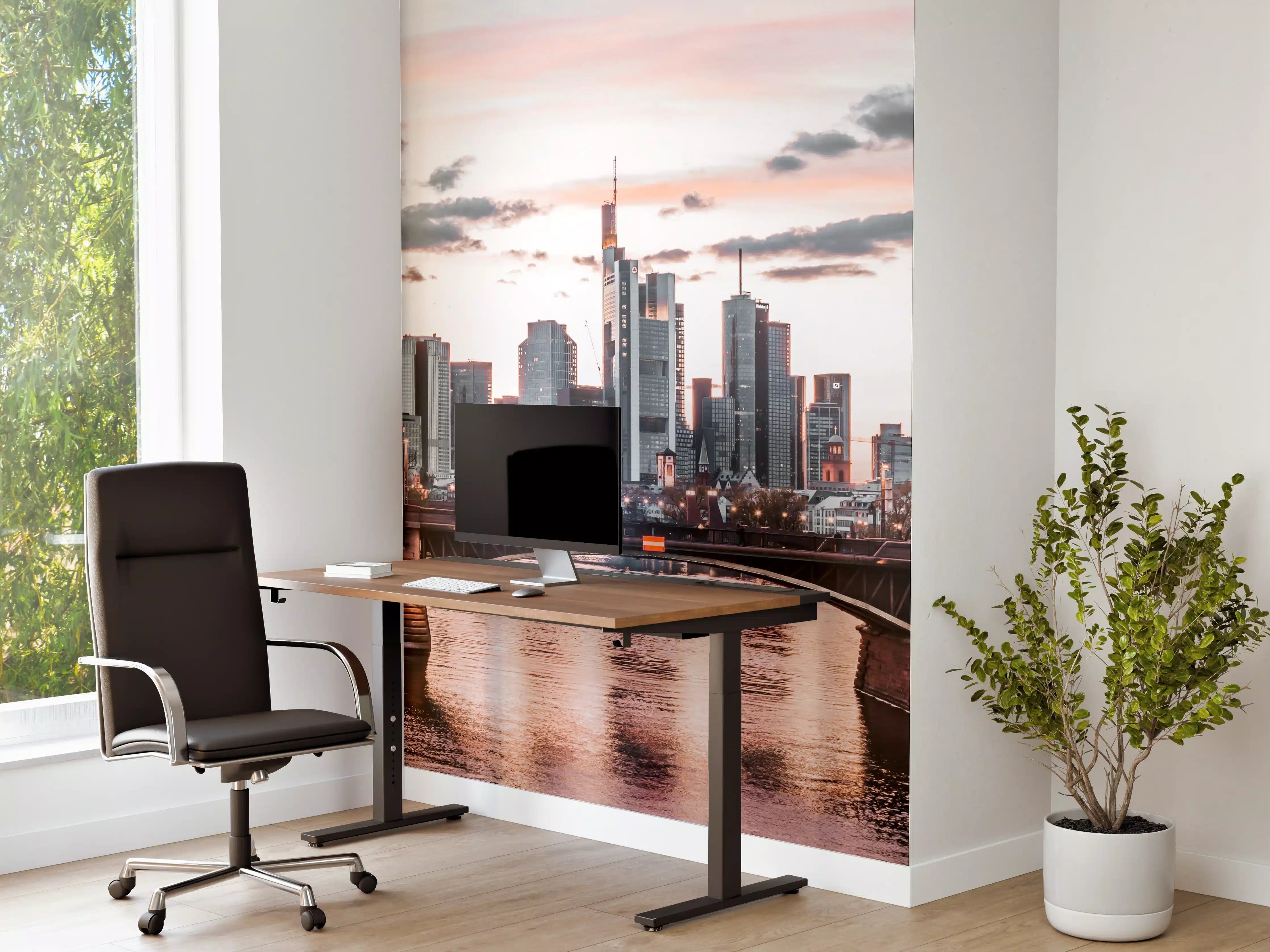 Büro Wandgestaltung - Frankfurter Skyline Vintage